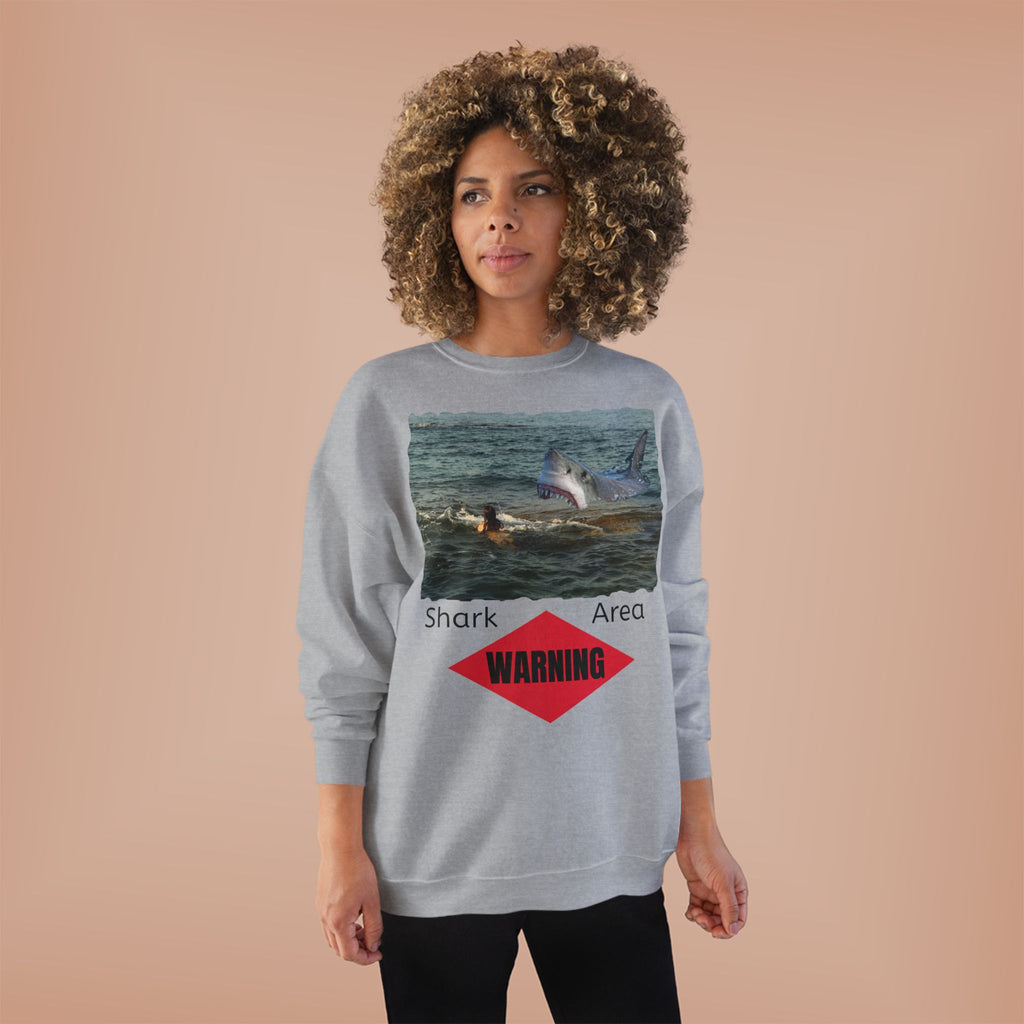 Shark Attack Warning Crewneck Sweatshirt