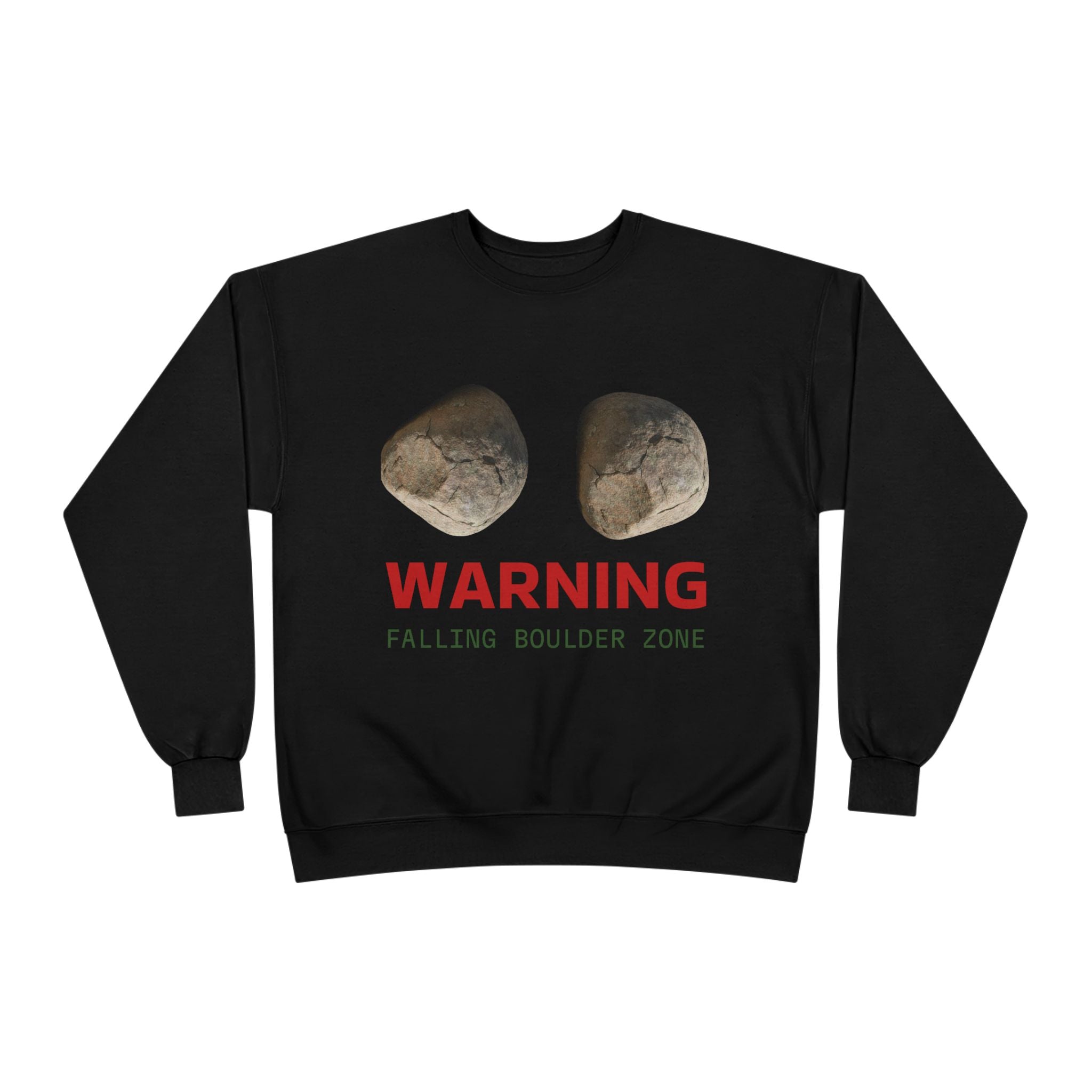 Warning Falling Boulder Zone Crewneck Sweatshirt