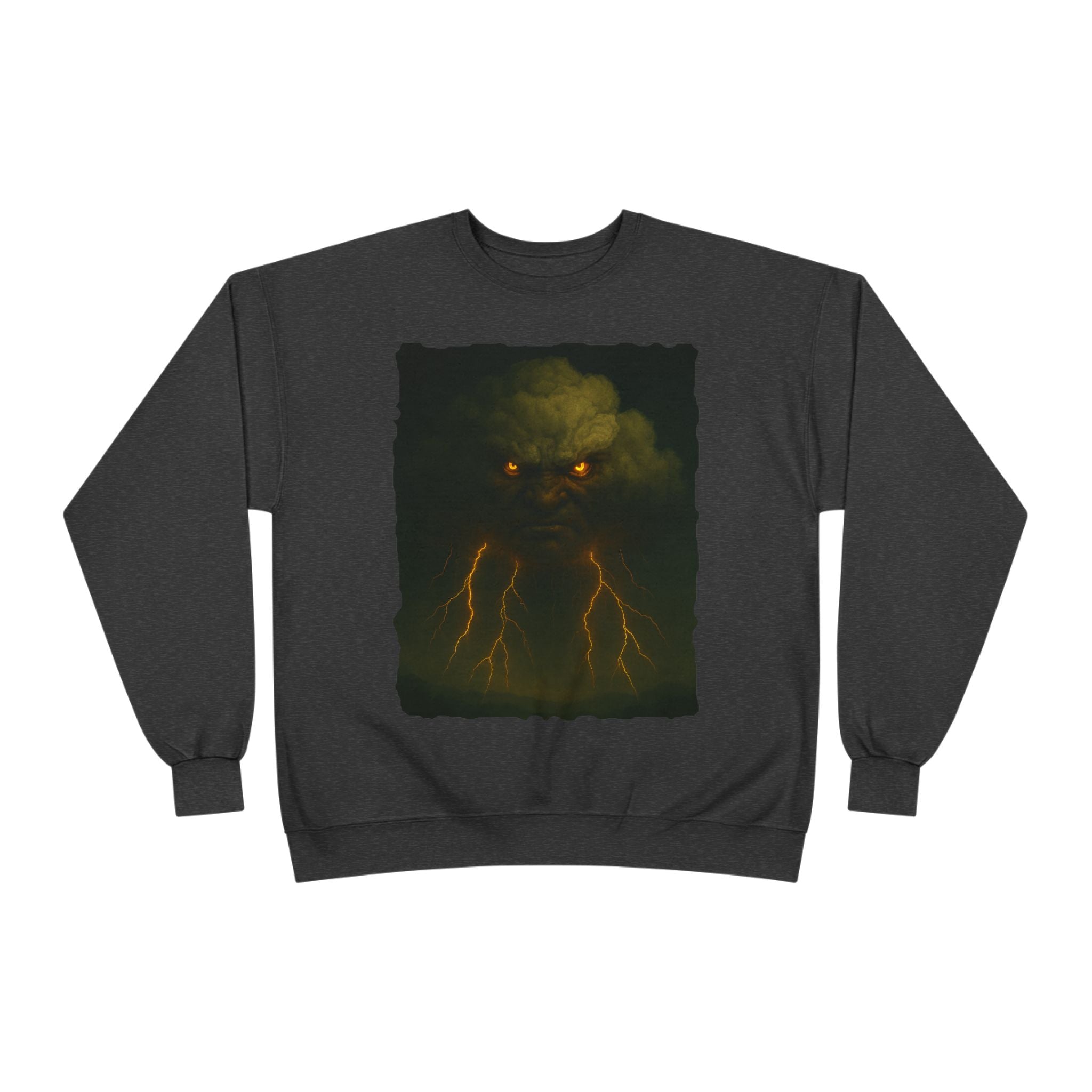 Storm Spirit Crewneck Sweatshirt — Lightning Cloud Monster Graphic