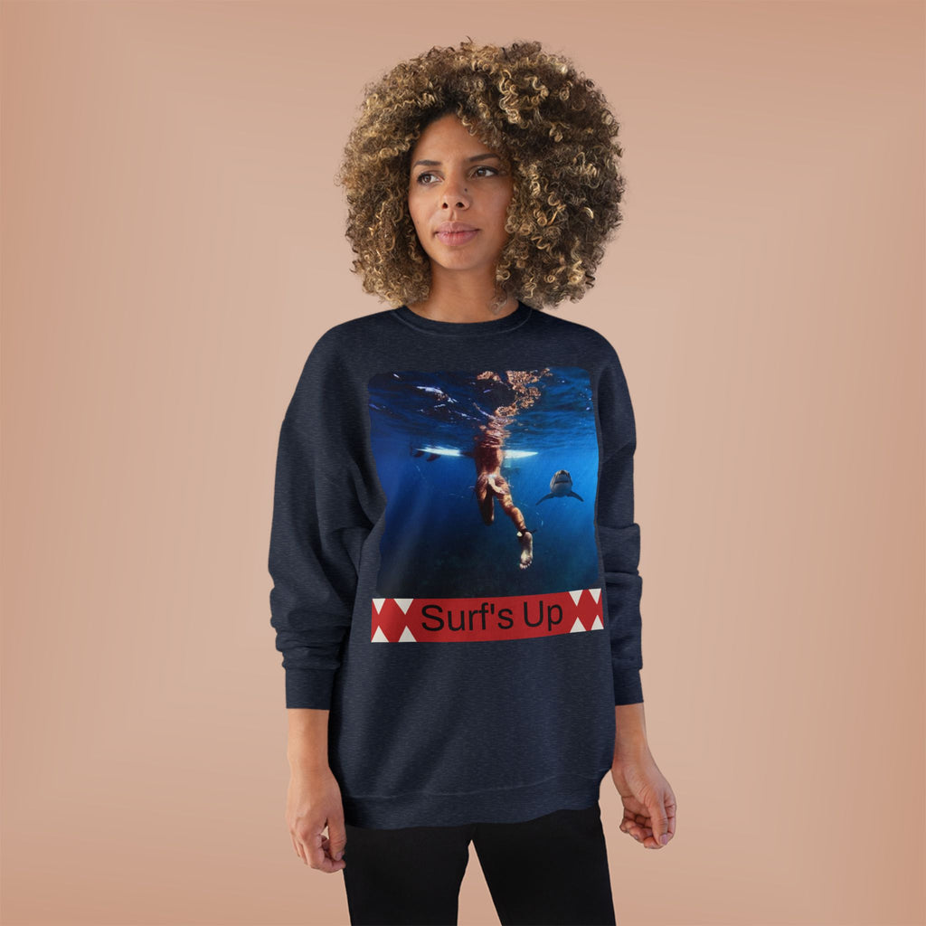 Crewneck Sweatshirt — 'Surf's Up' Underwater Surfer Graphic