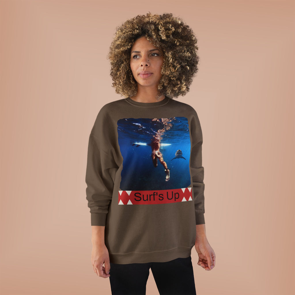 Crewneck Sweatshirt — 'Surf's Up' Underwater Surfer Graphic