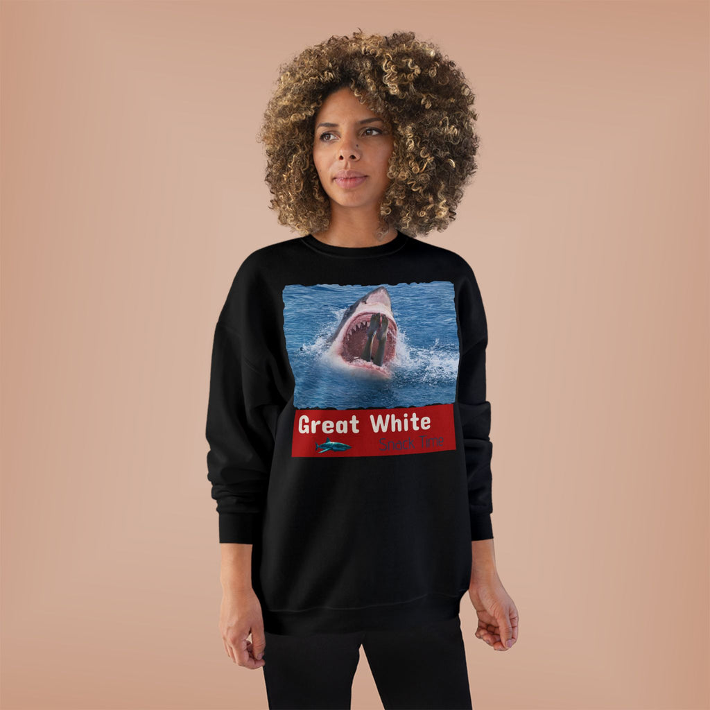 Great White Shark Crewneck Sweatshirt — Ocean Graphic Pullover