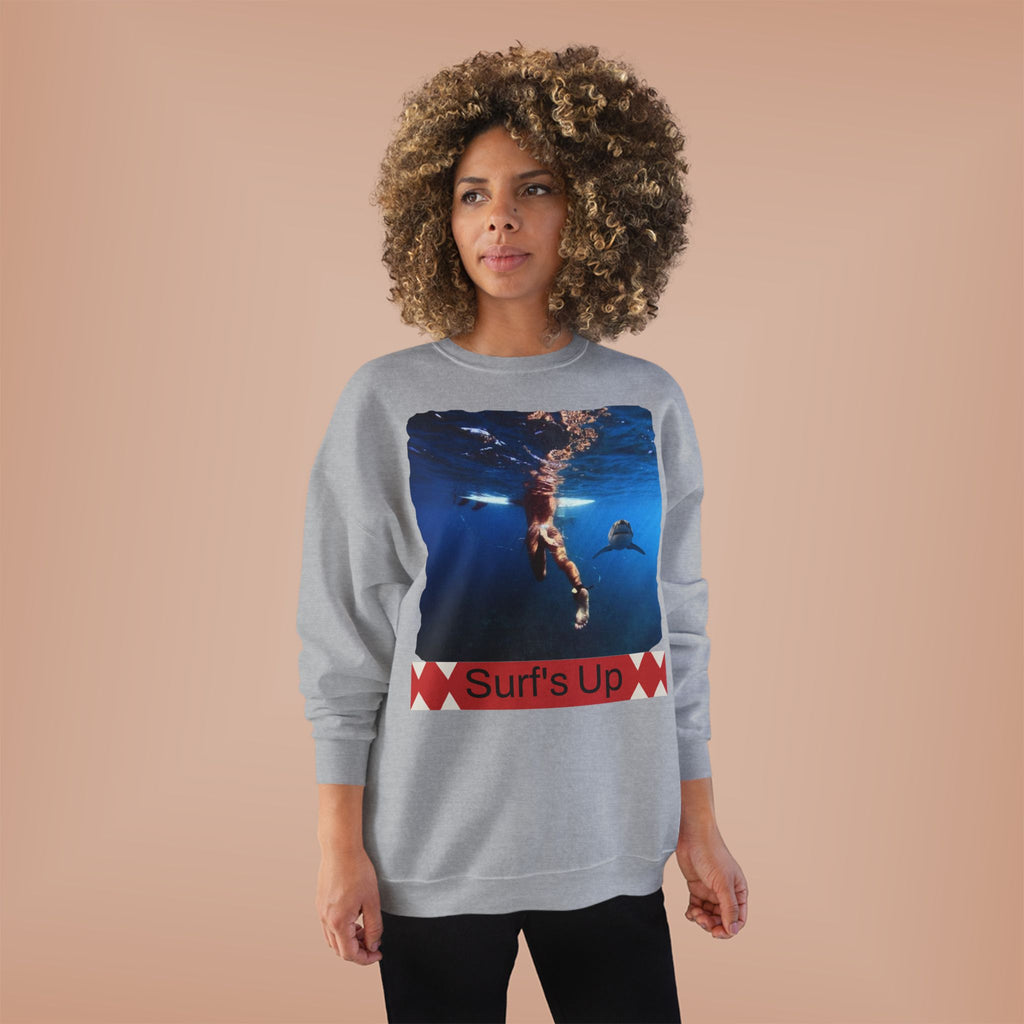 Crewneck Sweatshirt — 'Surf's Up' Underwater Surfer Graphic