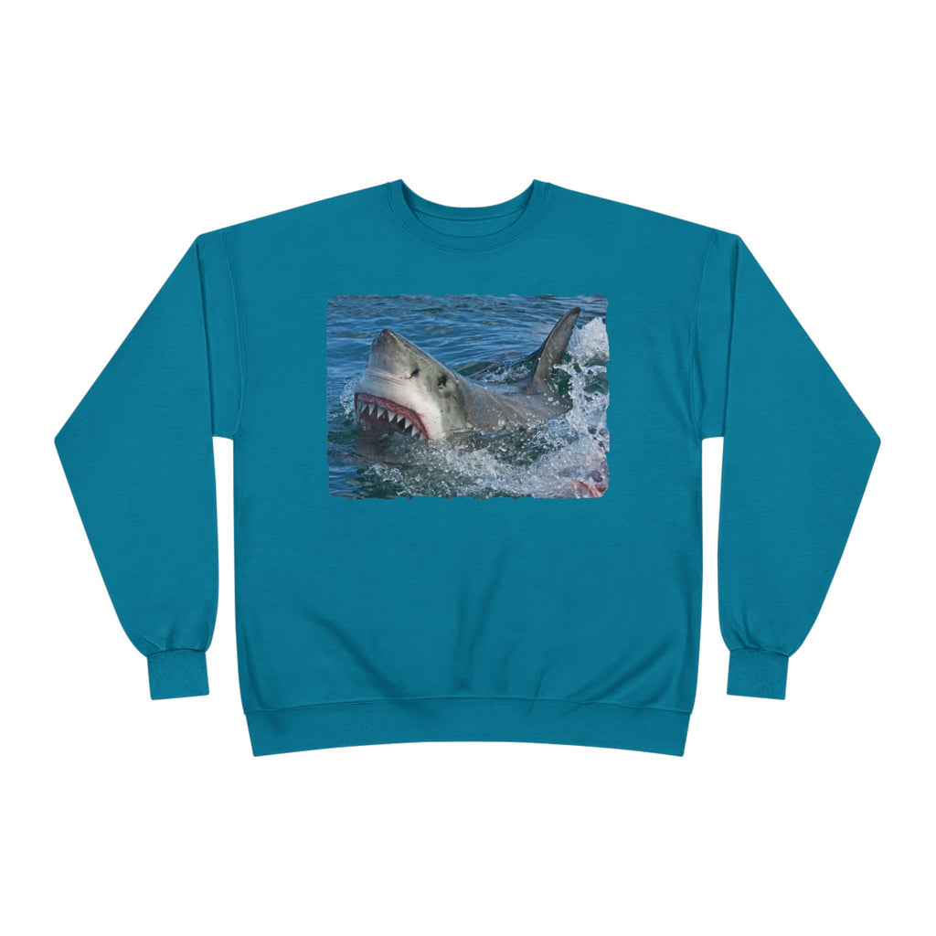 Great White Shark Crewneck Sweatshirt — Ocean Predator Graphic Sweatshirt