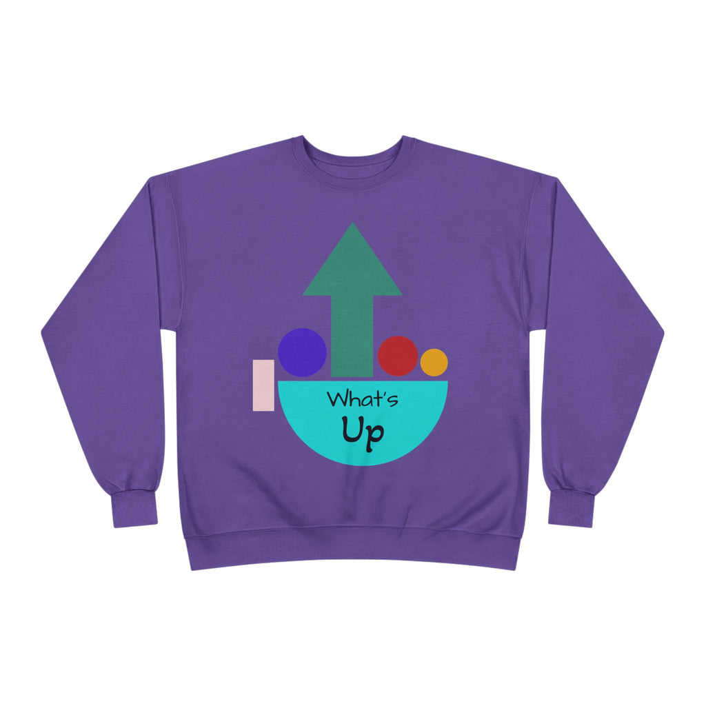 What's Up Arrow Crewneck Sweatshirt — Playful Graphic Pullover
