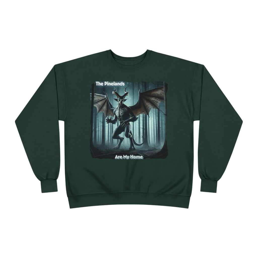 Pine Lands Dragon Crewneck Sweatshirt — "The Pinelands Are My Home" Forest Fantasy Pullover