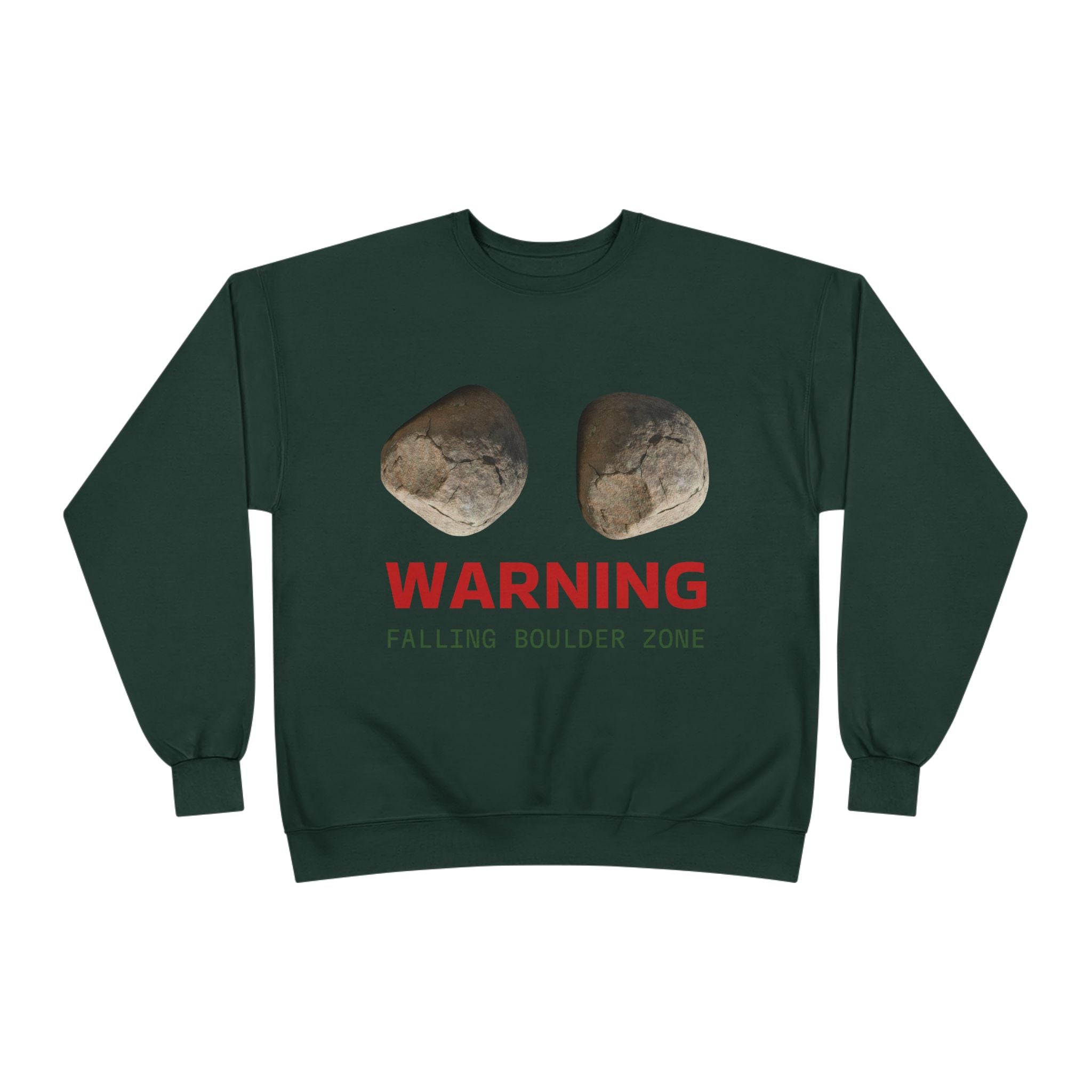 Warning Falling Boulder Zone Crewneck Sweatshirt