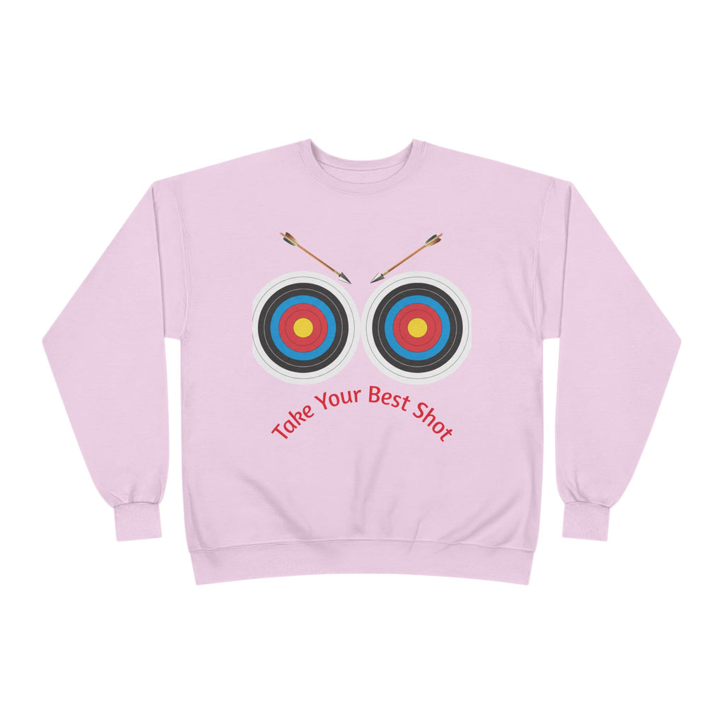 Take Your Best Shot Crewneck Sweatshirt — Archery Target Graphic