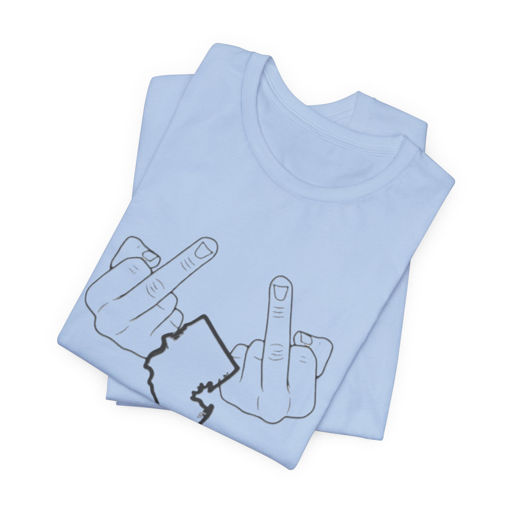 T-Shirt - 'We Love You Too' New Jersey Middle Finger Outline Graphic Tee