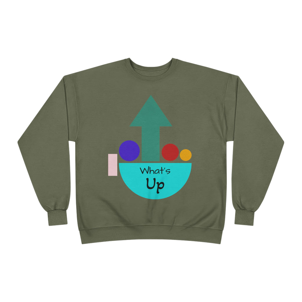 What's Up Arrow Crewneck Sweatshirt — Playful Graphic Pullover