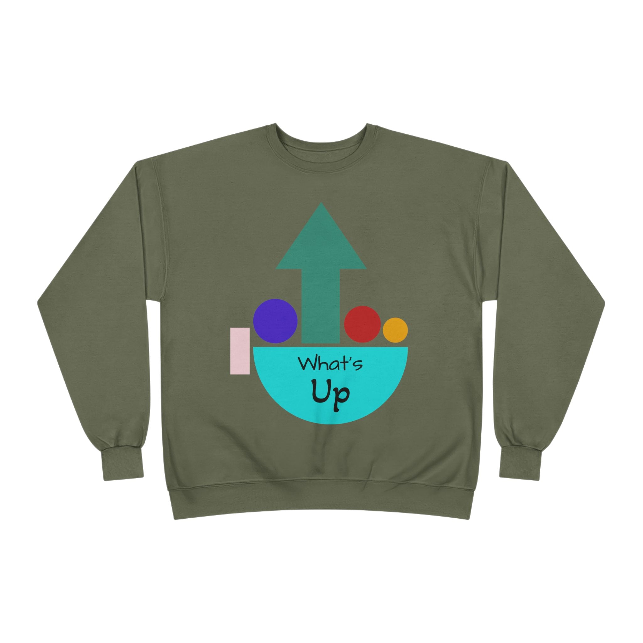 What's Up Arrow Crewneck Sweatshirt — Playful Graphic Pullover