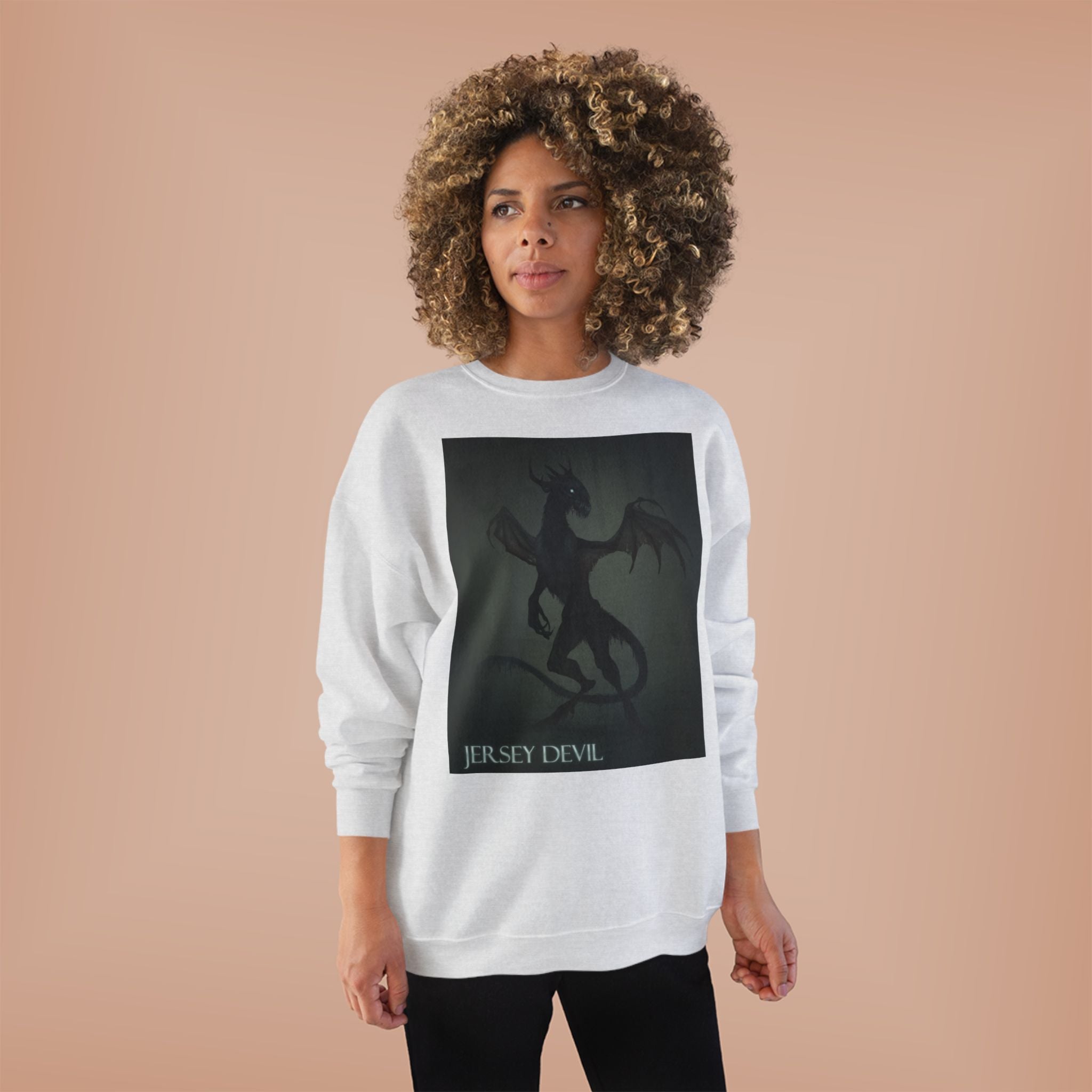 Jersey Devil Crewneck Sweatshirt – Gothic Cryptid Graphic Pullover