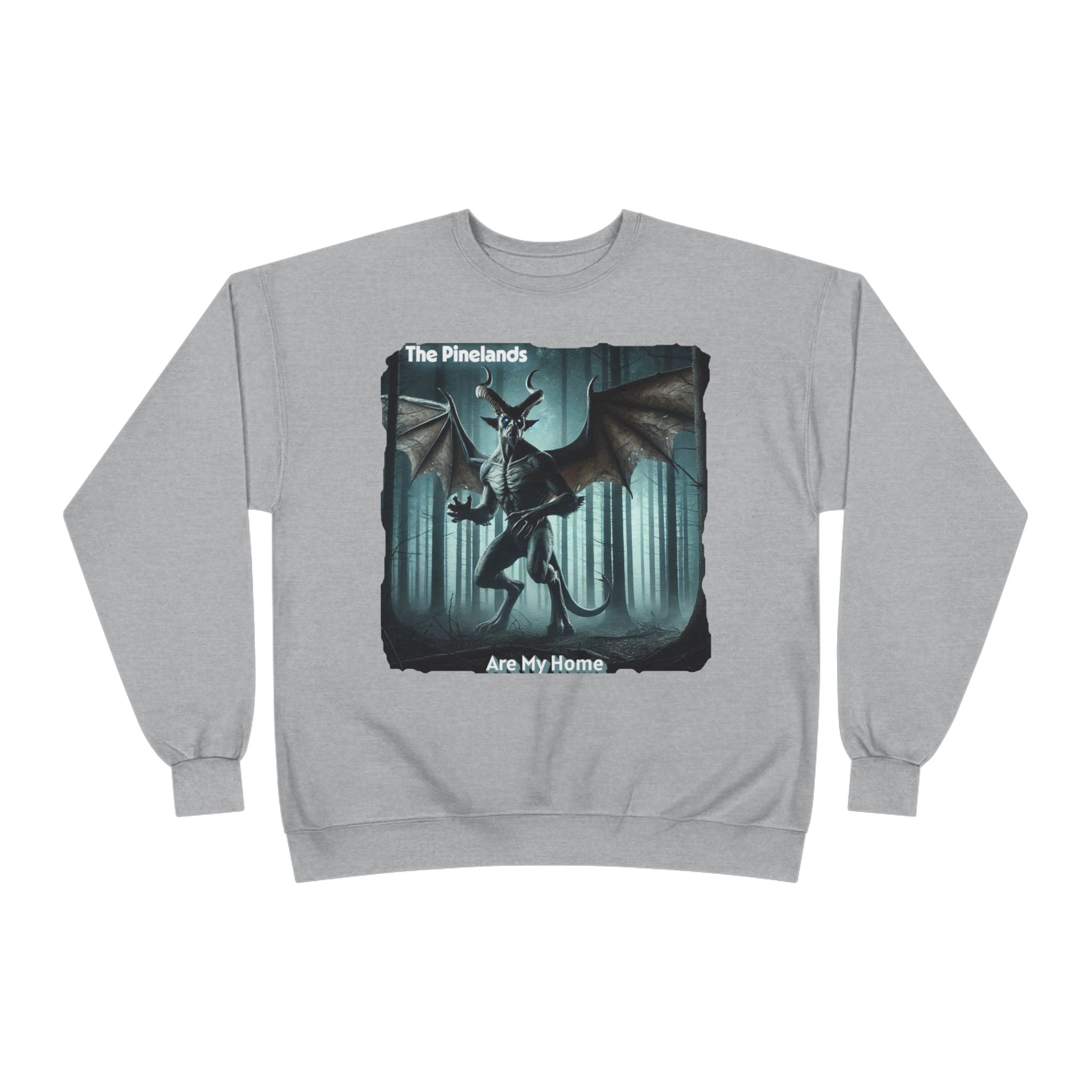 Pine Lands Dragon Crewneck Sweatshirt — "The Pinelands Are My Home" Forest Fantasy Pullover