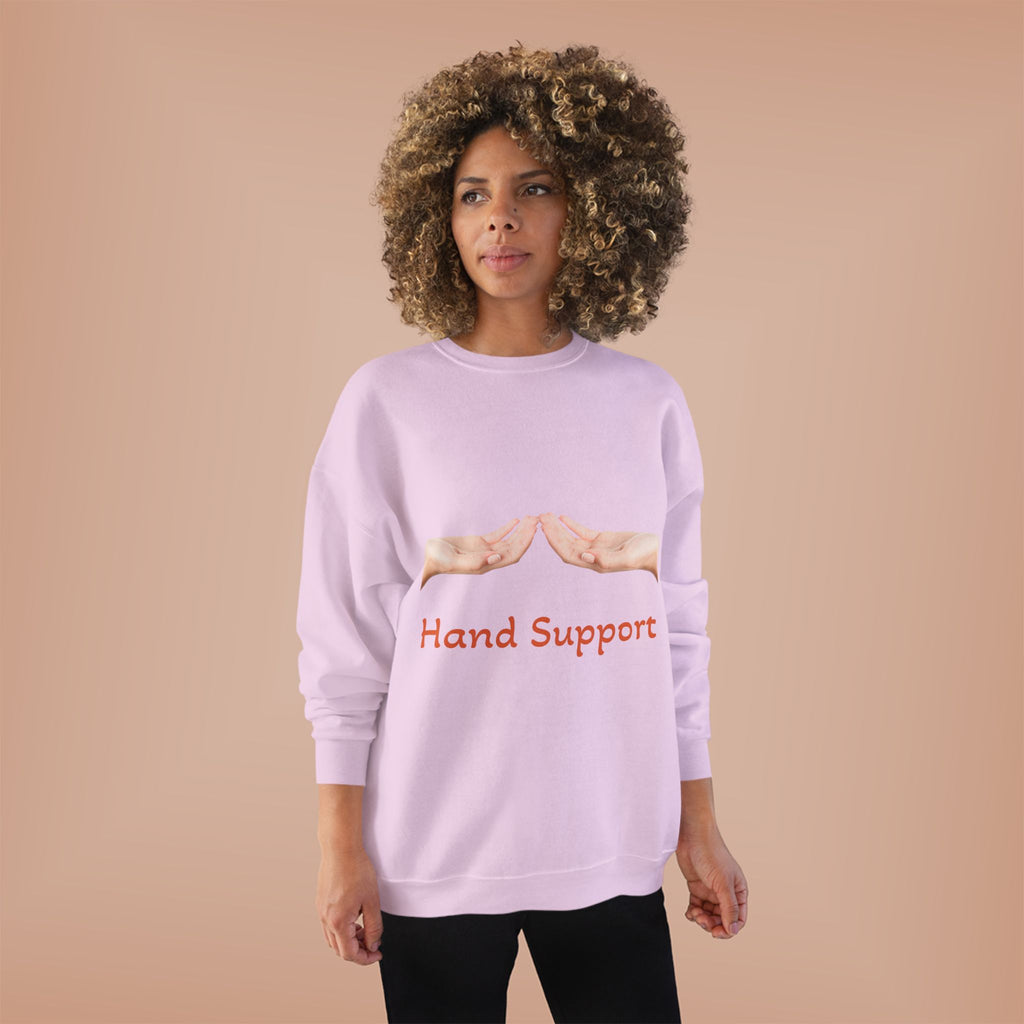 Hand Support Crewneck Sweatshirt — Comfort & Care Graphic