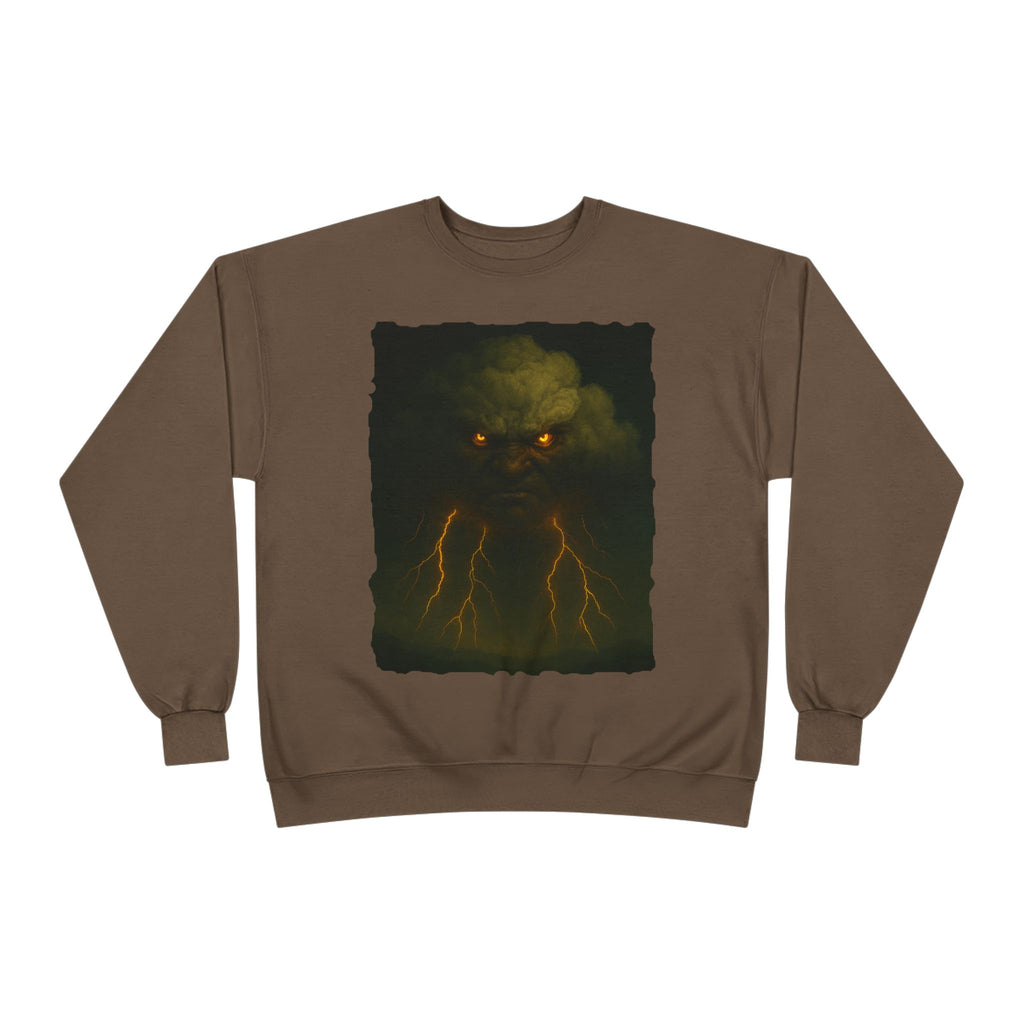 Storm Spirit Crewneck Sweatshirt — Lightning Cloud Monster Graphic