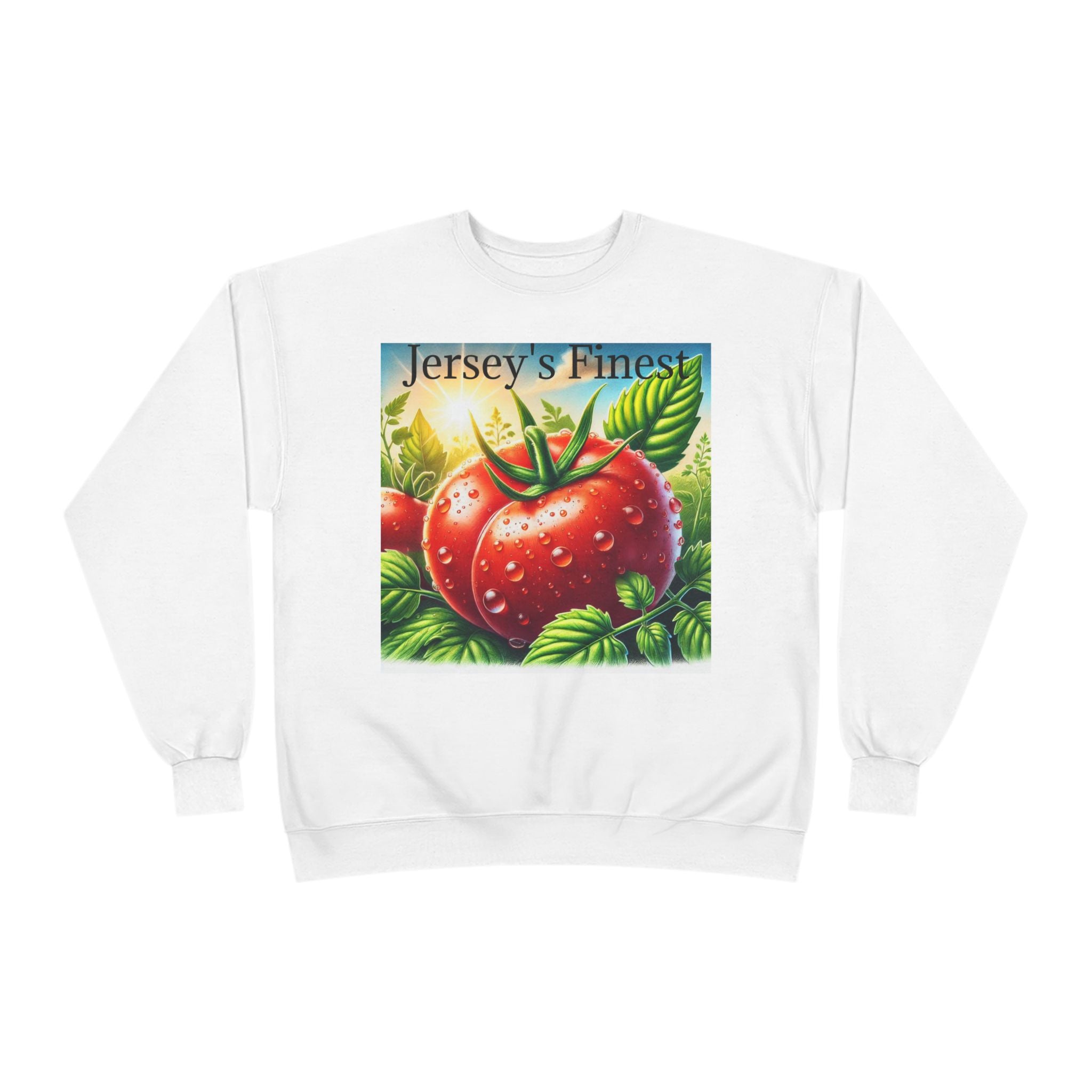 Tomato Crewneck Sweatshirt — "Jersey's Finest" Garden Produce Graphic