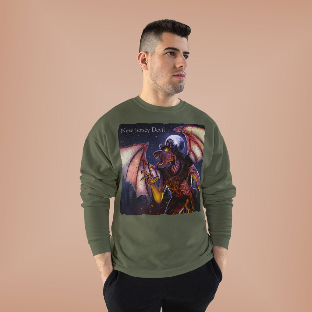 Dragon Graphic Sweatshirt — "New Jersey Dad" Fantasy Winged Creature Crewneck