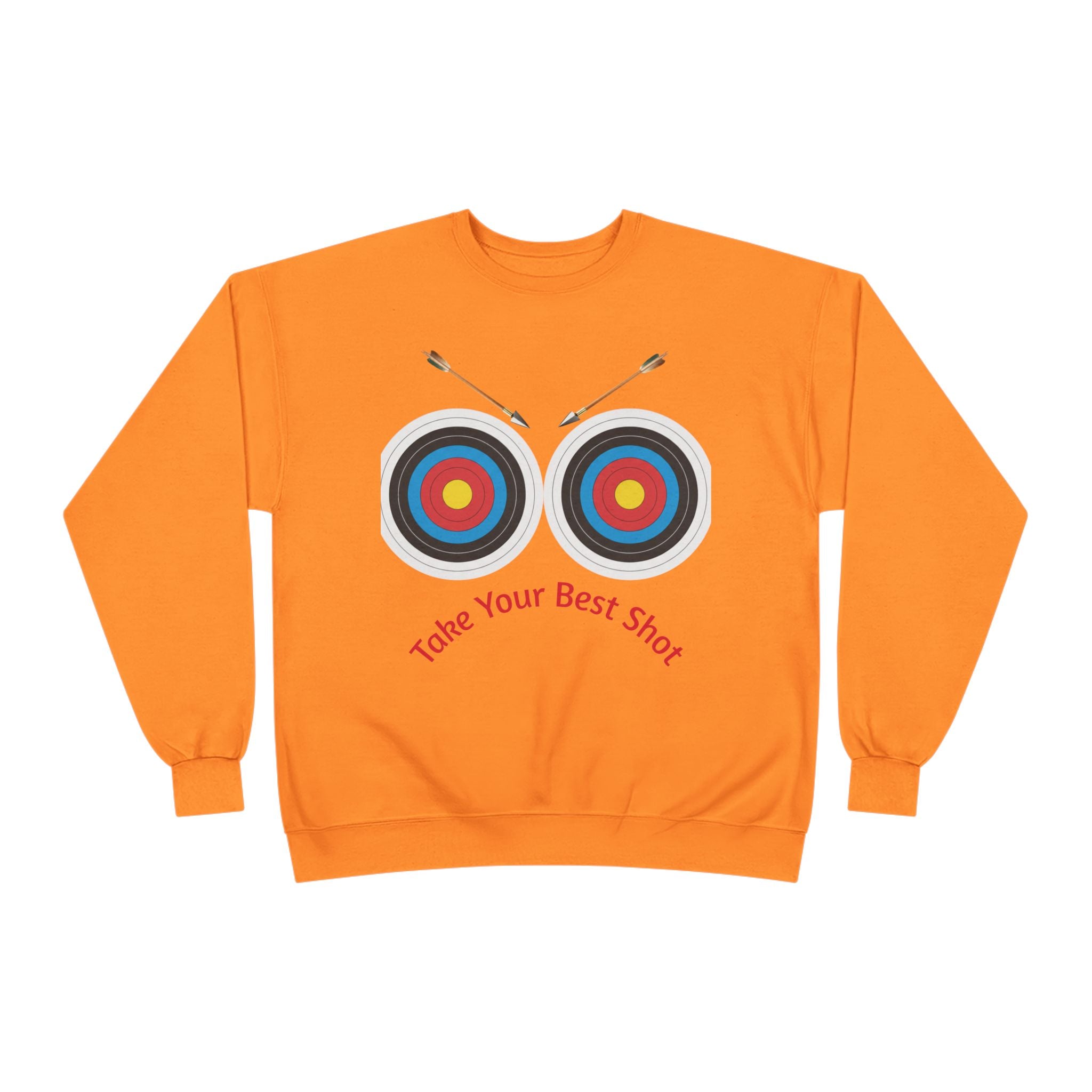 Take Your Best Shot Crewneck Sweatshirt — Archery Target Graphic