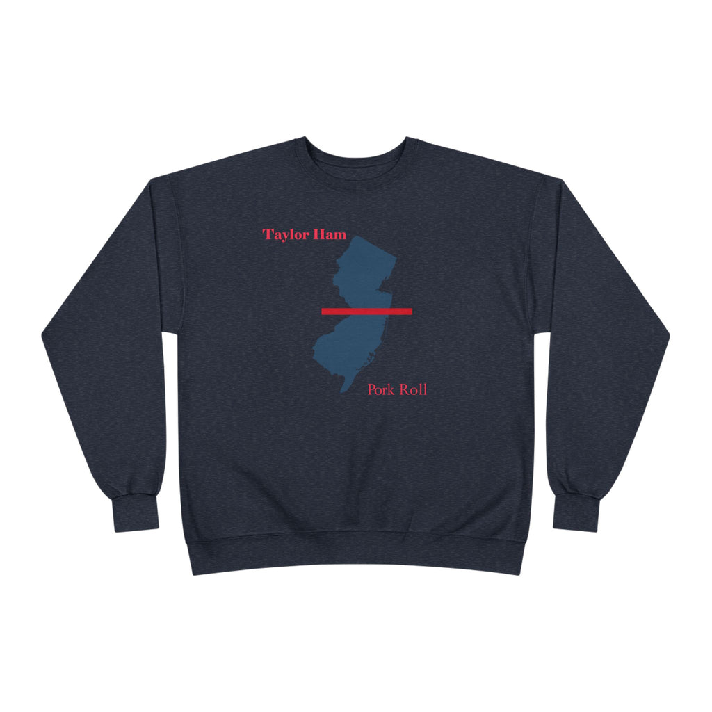New Jersey State Crewneck Sweatshirt – Taylor Ham / Pork Roll Map Design