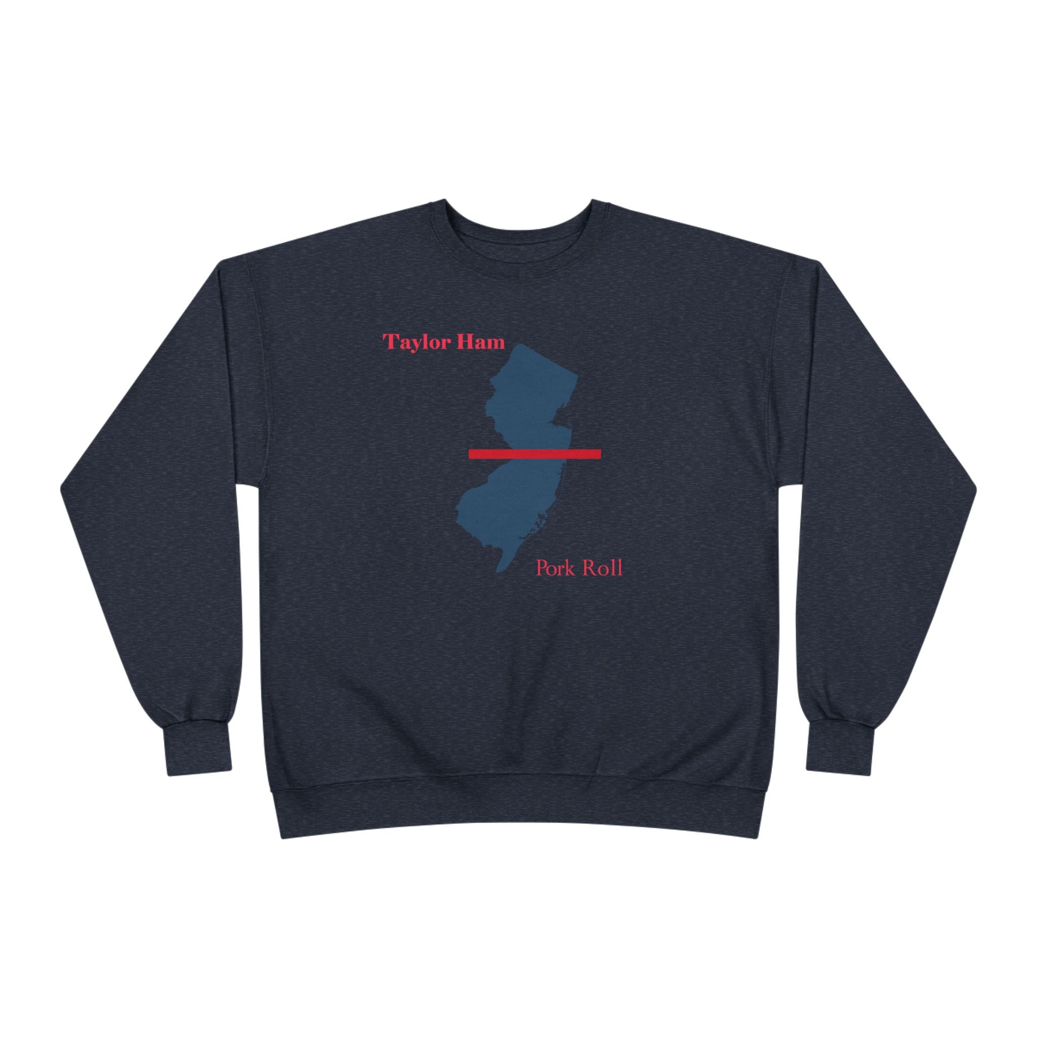 New Jersey State Crewneck Sweatshirt – Taylor Ham / Pork Roll Map Design