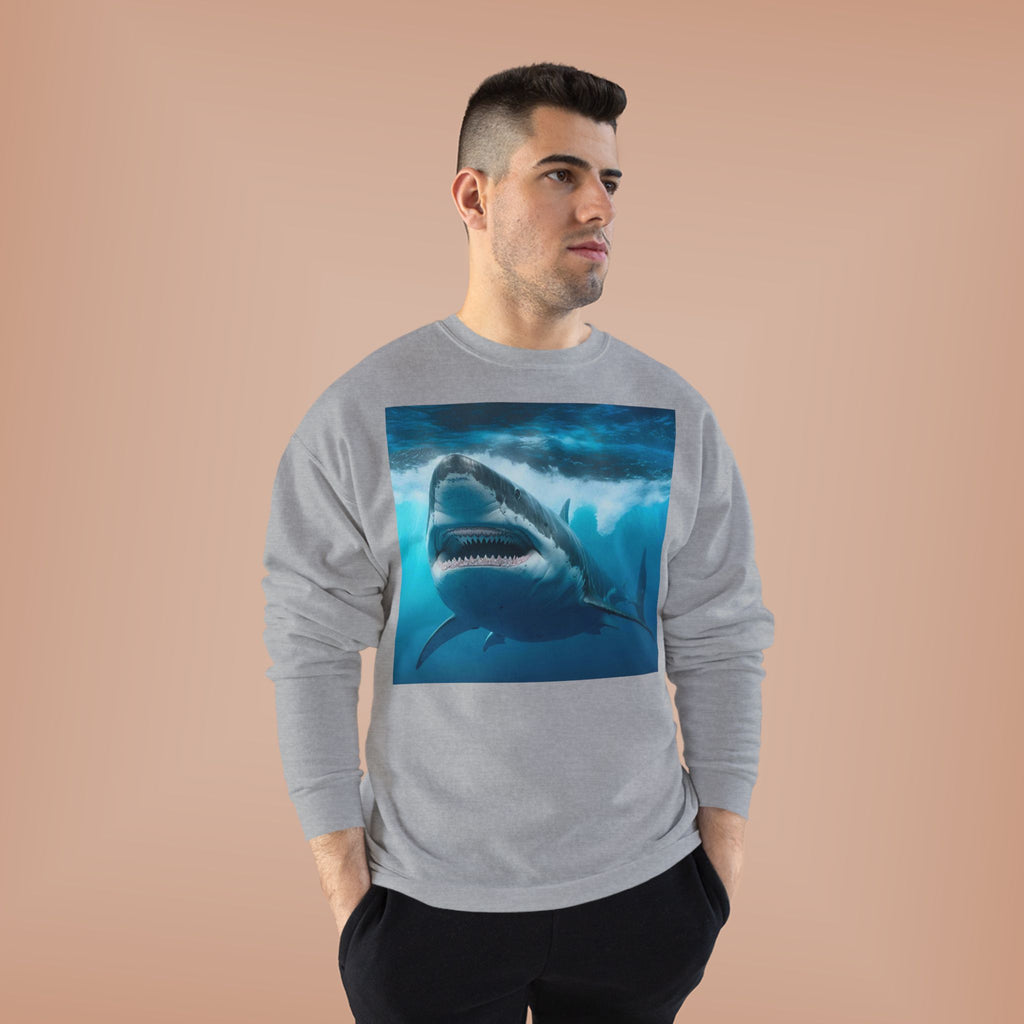Great White Shark Graphic Sweatshirt — Ocean Predator Crewneck