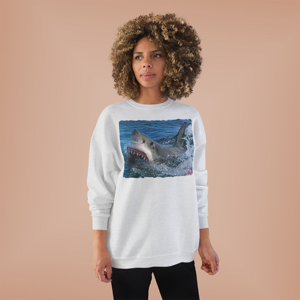 Great White Shark Crewneck Sweatshirt — Ocean Predator Graphic Sweatshirt
