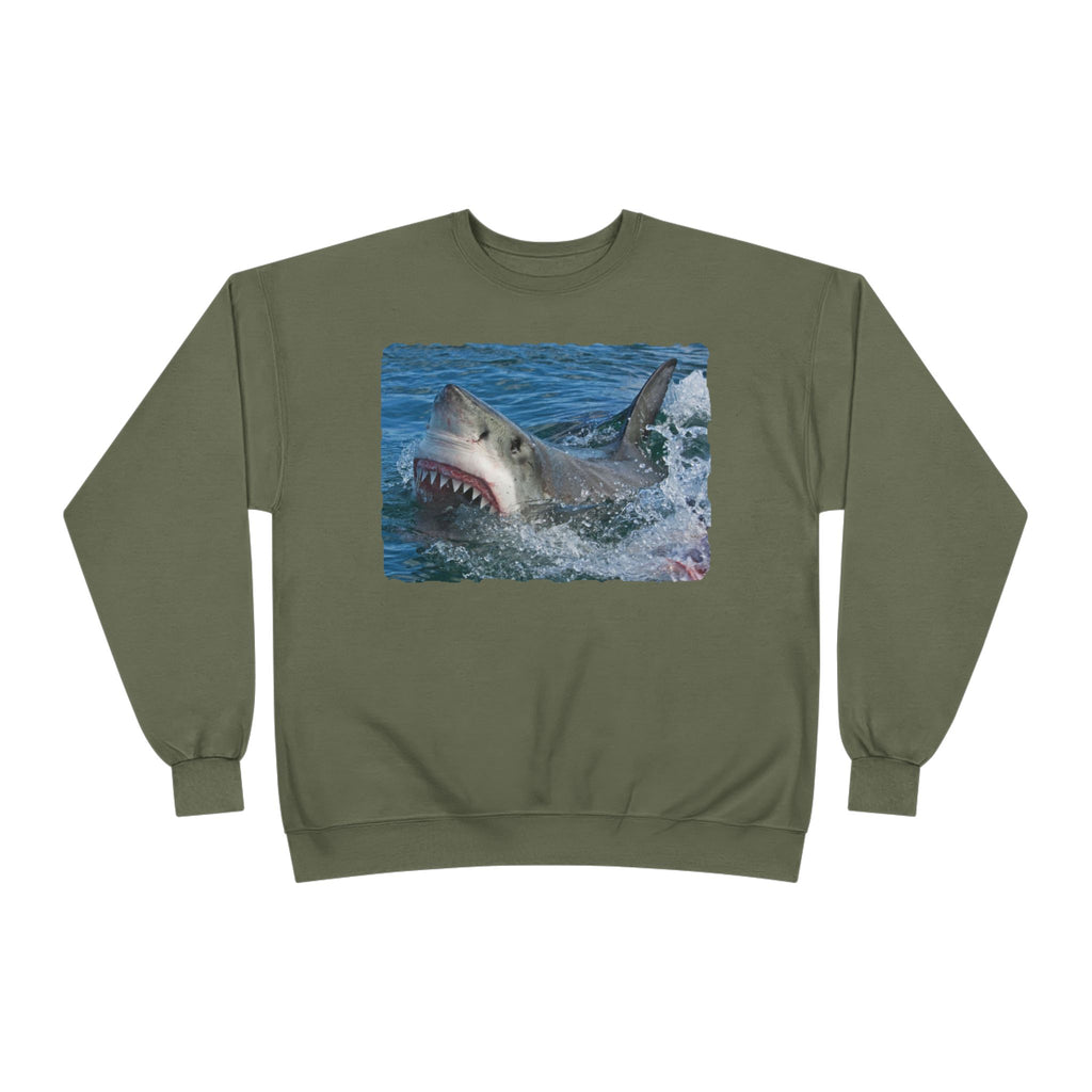 Great White Shark Crewneck Sweatshirt — Ocean Predator Graphic Sweatshirt