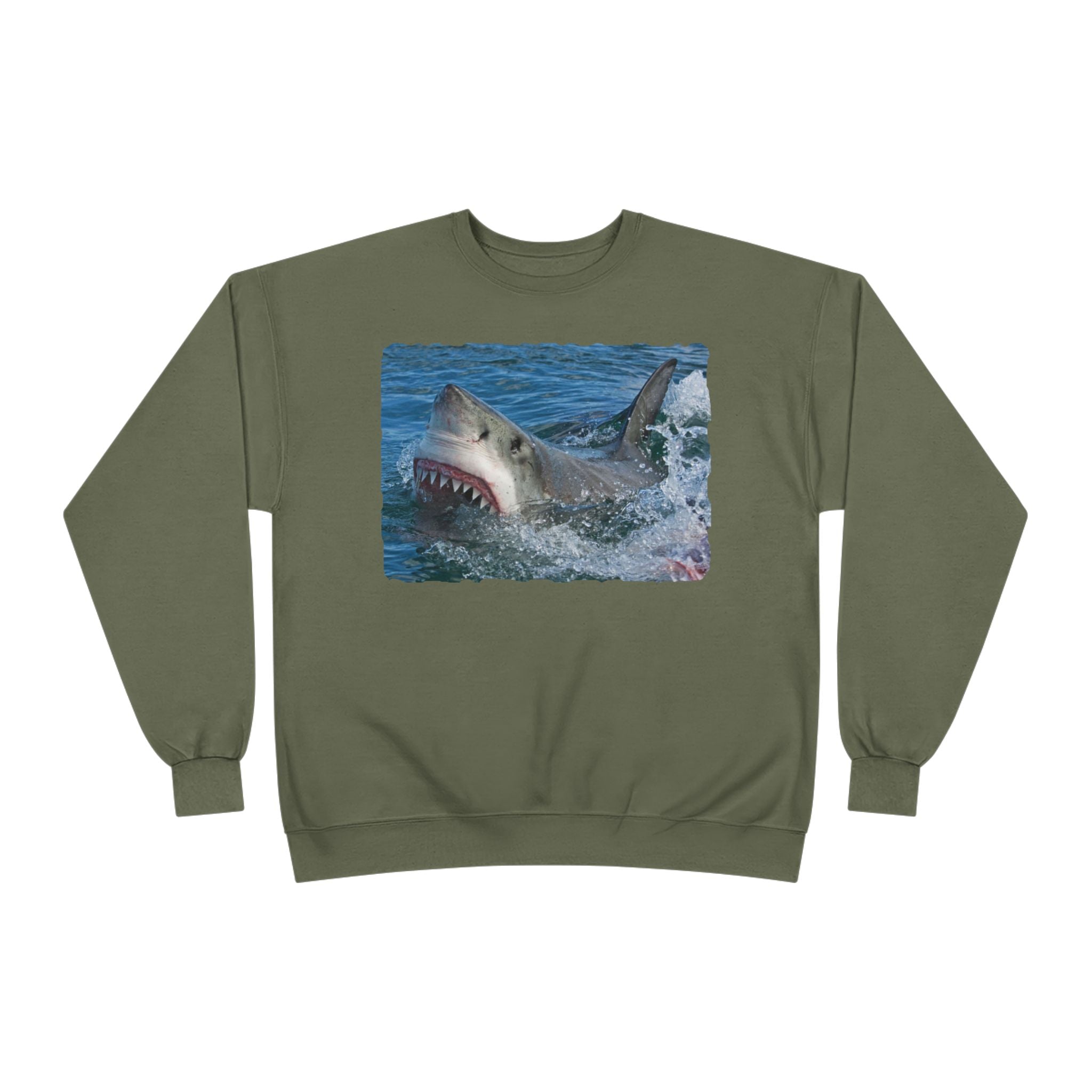 Great White Shark Crewneck Sweatshirt — Ocean Predator Graphic Sweatshirt