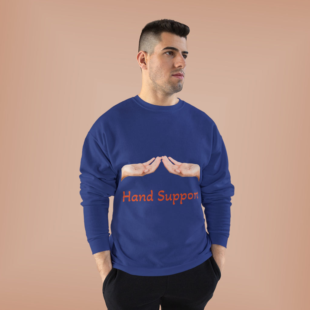 Hand Support Crewneck Sweatshirt — Comfort & Care Graphic