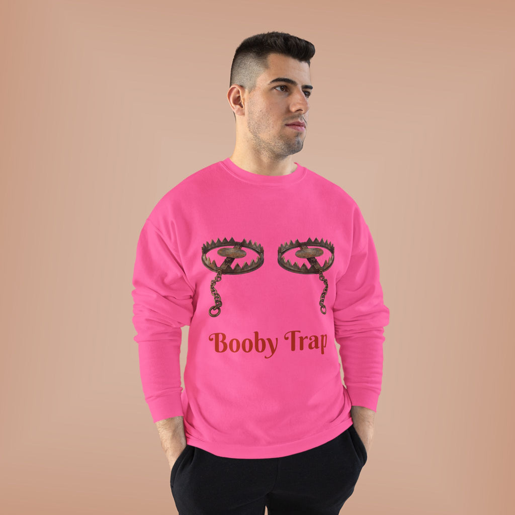 Booby Trap Sweatshirt — Funny Vintage Trap Illustration Humor Pullover