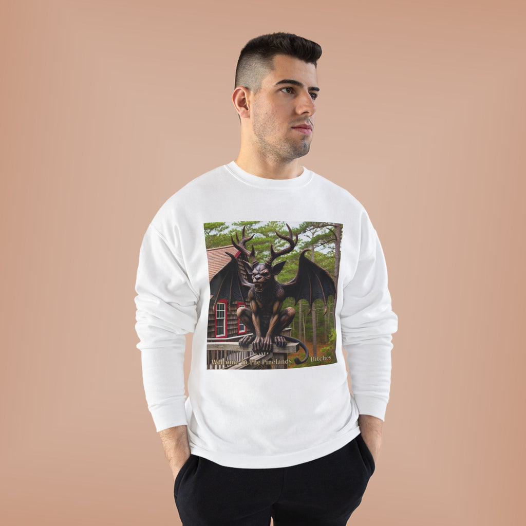 Gargoyle Garden Crewneck Sweatshirt — Gothic Statue Forest Design