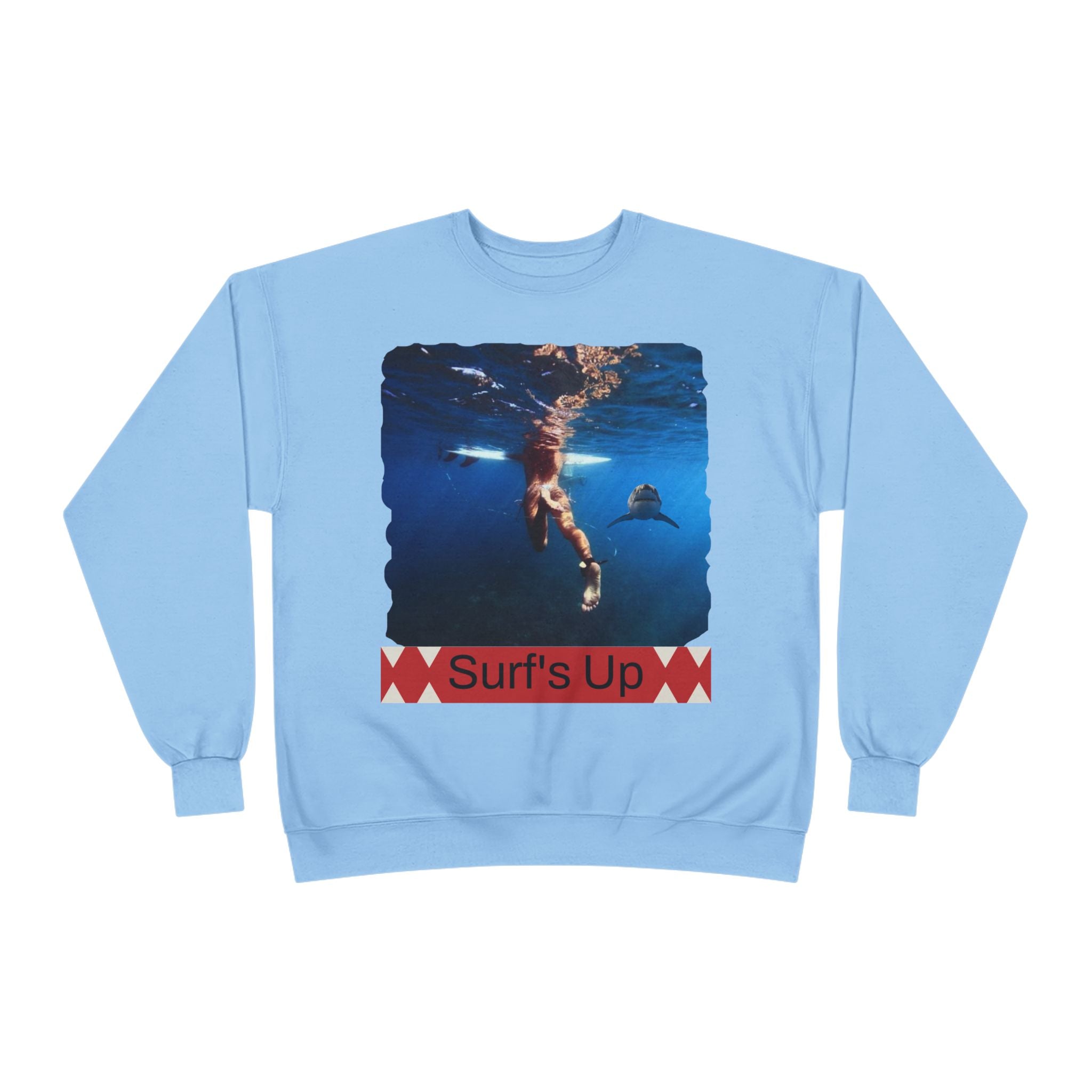 Crewneck Sweatshirt — 'Surf's Up' Underwater Surfer Graphic