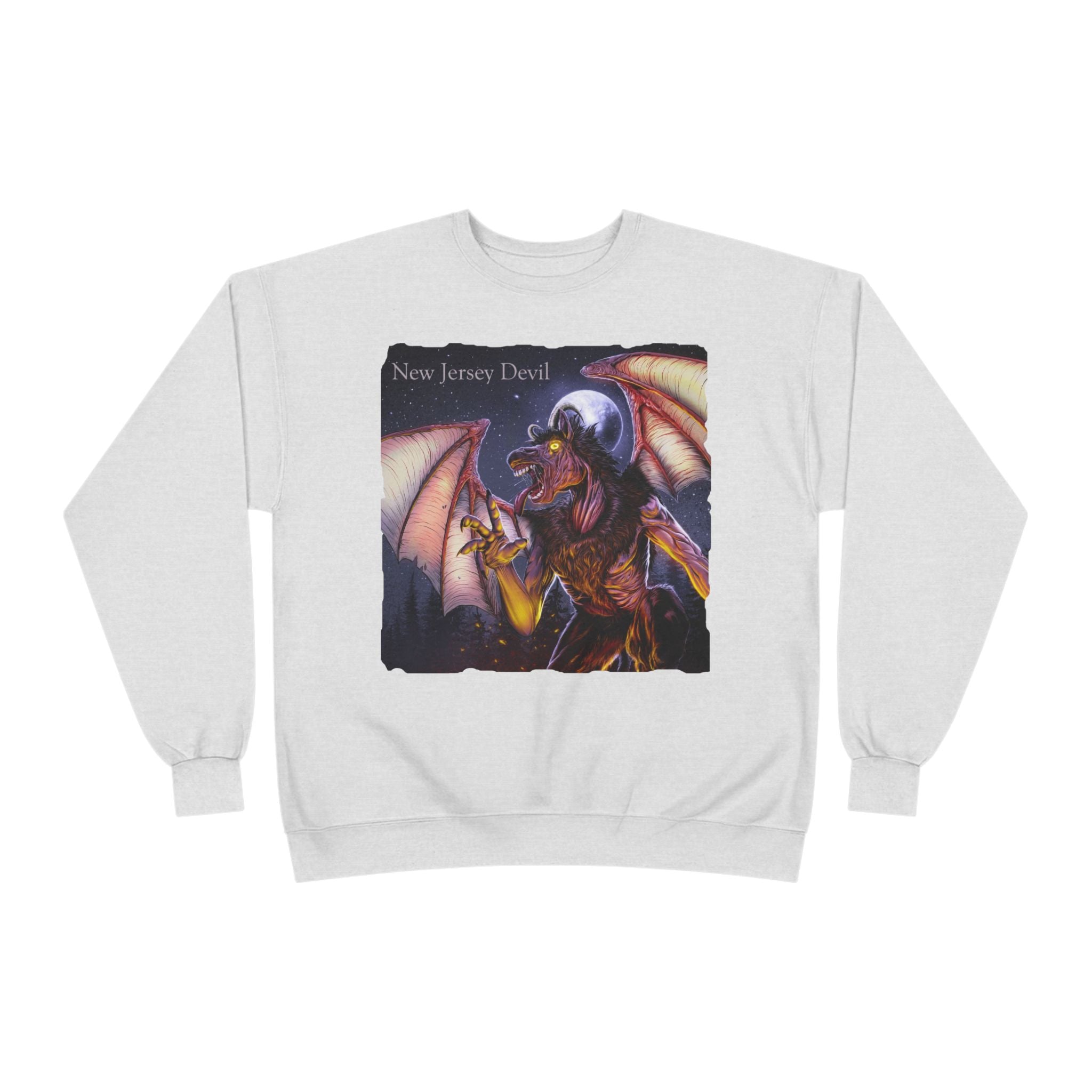 Dragon Graphic Sweatshirt — "New Jersey Dad" Fantasy Winged Creature Crewneck