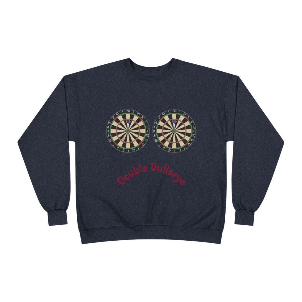 Double Bullseye Crewneck Sweatshirt — Darts Humor Graphic