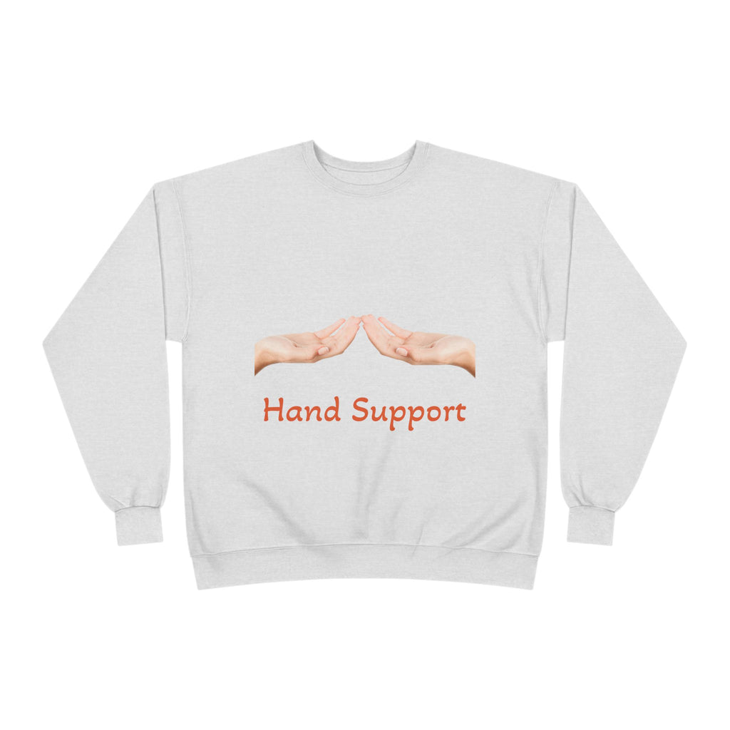 Hand Support Crewneck Sweatshirt — Comfort & Care Graphic