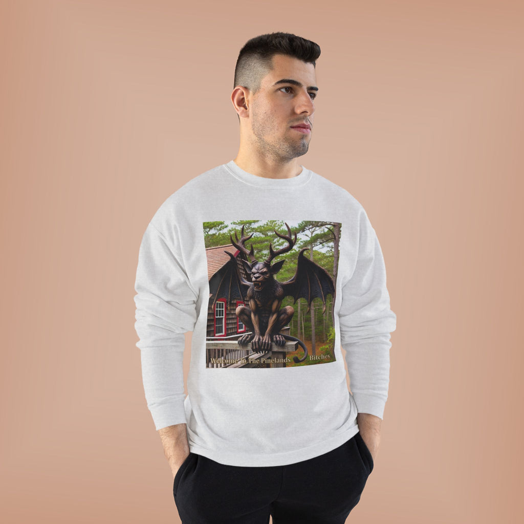 Gargoyle Garden Crewneck Sweatshirt — Gothic Statue Forest Design