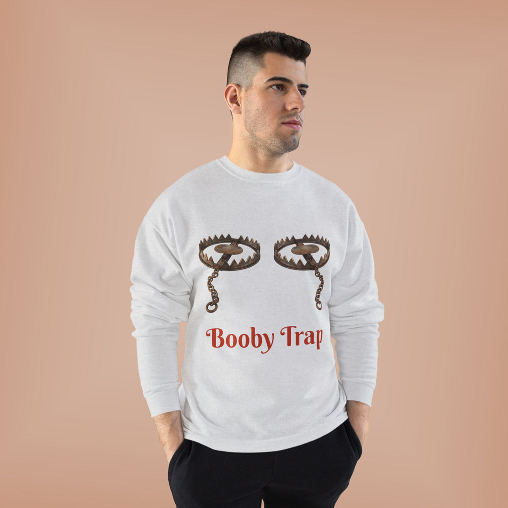 Booby Trap Sweatshirt — Funny Vintage Trap Illustration Humor Pullover