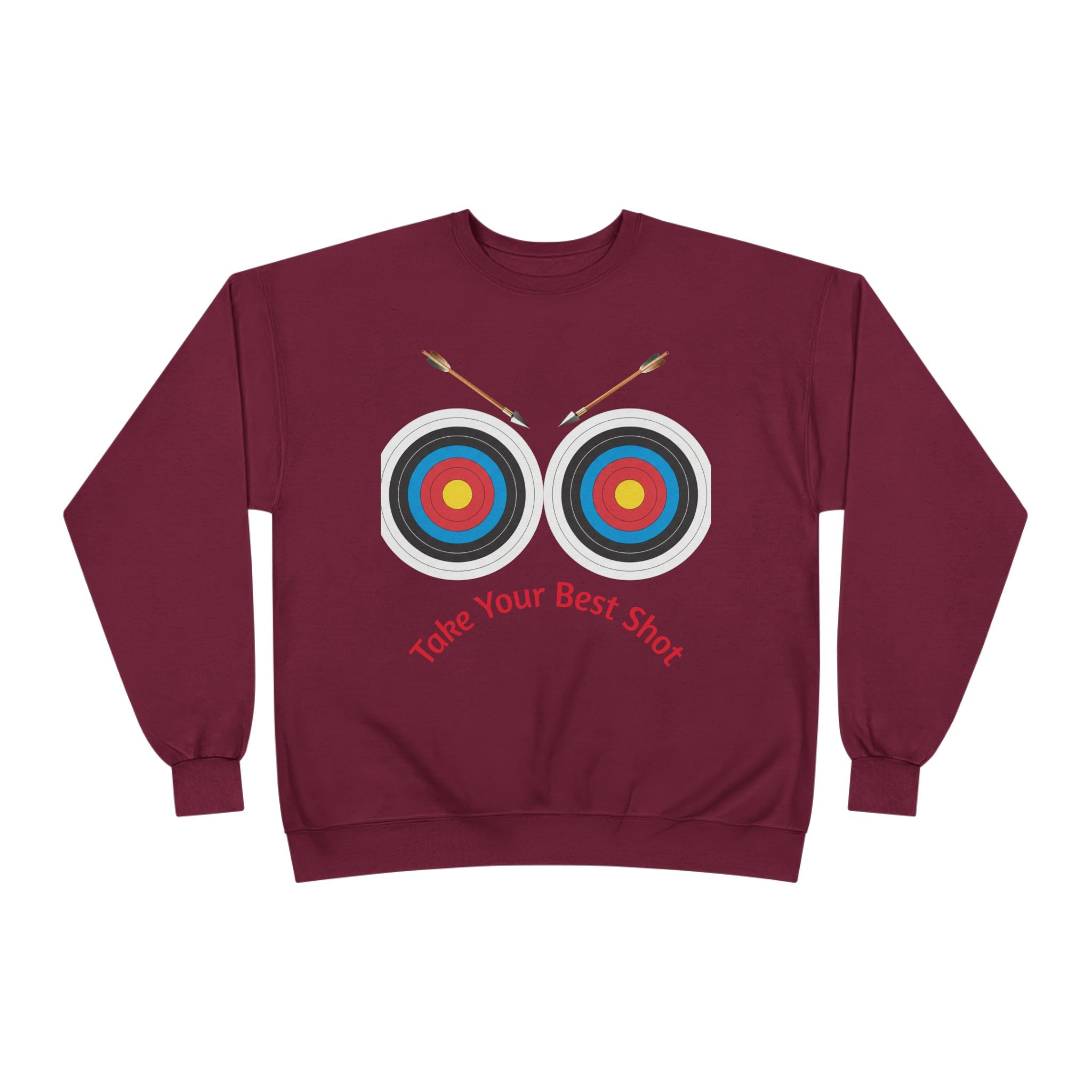 Take Your Best Shot Crewneck Sweatshirt — Archery Target Graphic