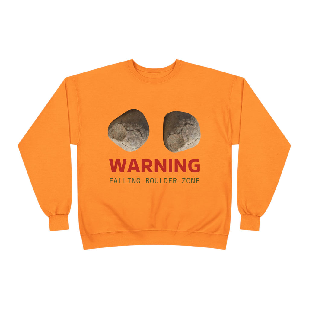 Warning Falling Boulder Zone Crewneck Sweatshirt