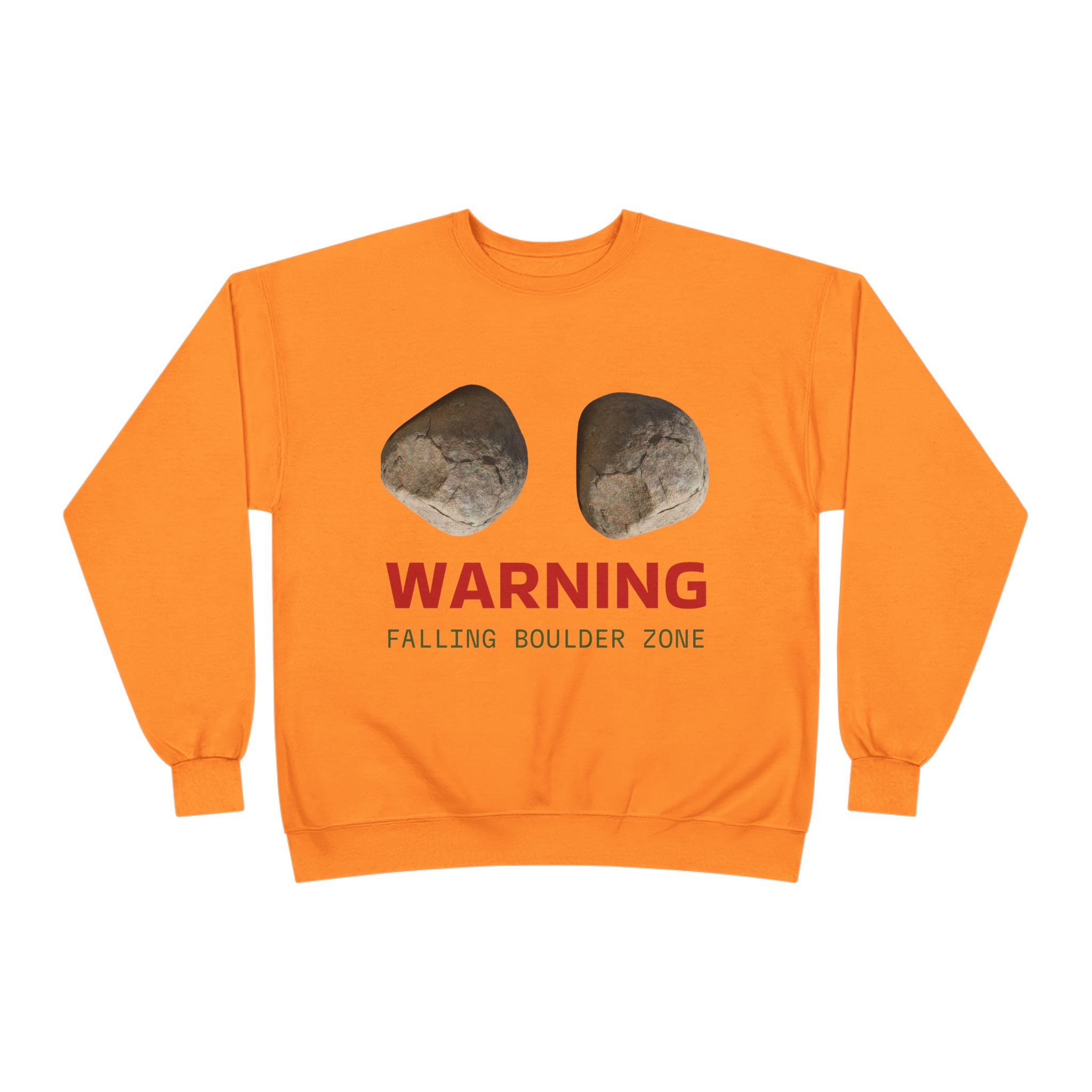 Warning Falling Boulder Zone Crewneck Sweatshirt