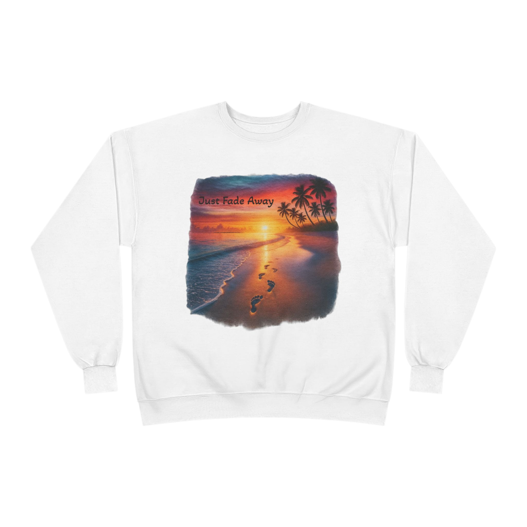 Crewneck Sweatshirt — Sunset Beach "Footprints" Graphic