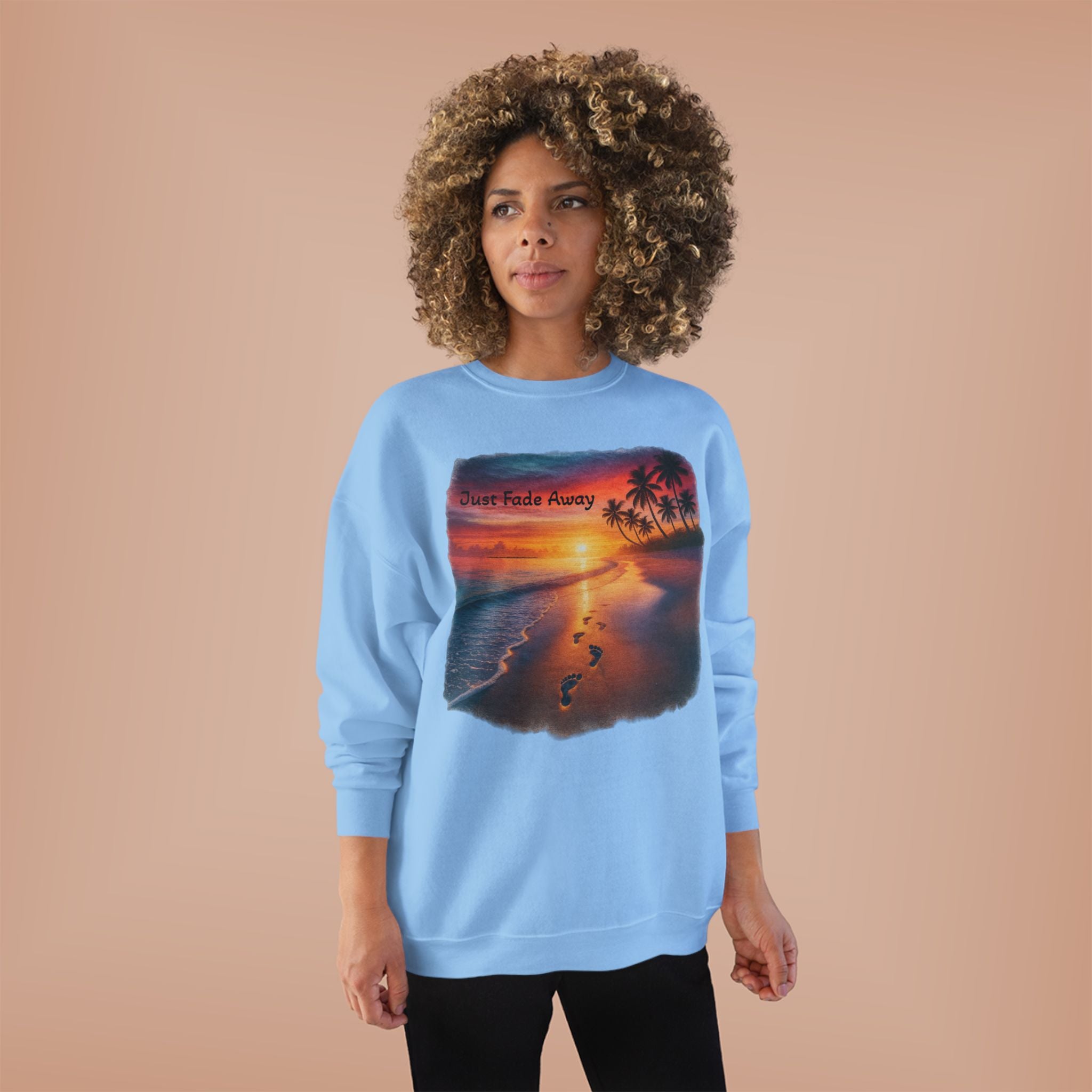 Crewneck Sweatshirt — Sunset Beach "Footprints" Graphic