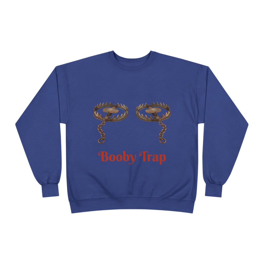 Booby Trap Sweatshirt — Funny Vintage Trap Illustration Humor Pullover