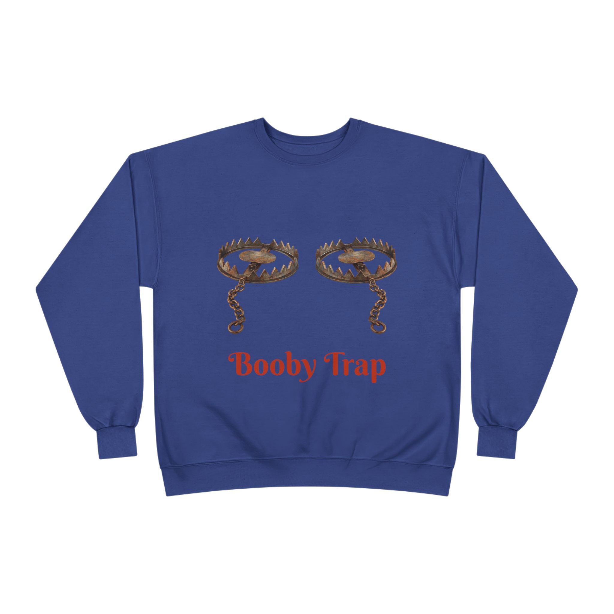 Booby Trap Sweatshirt — Funny Vintage Trap Illustration Humor Pullover