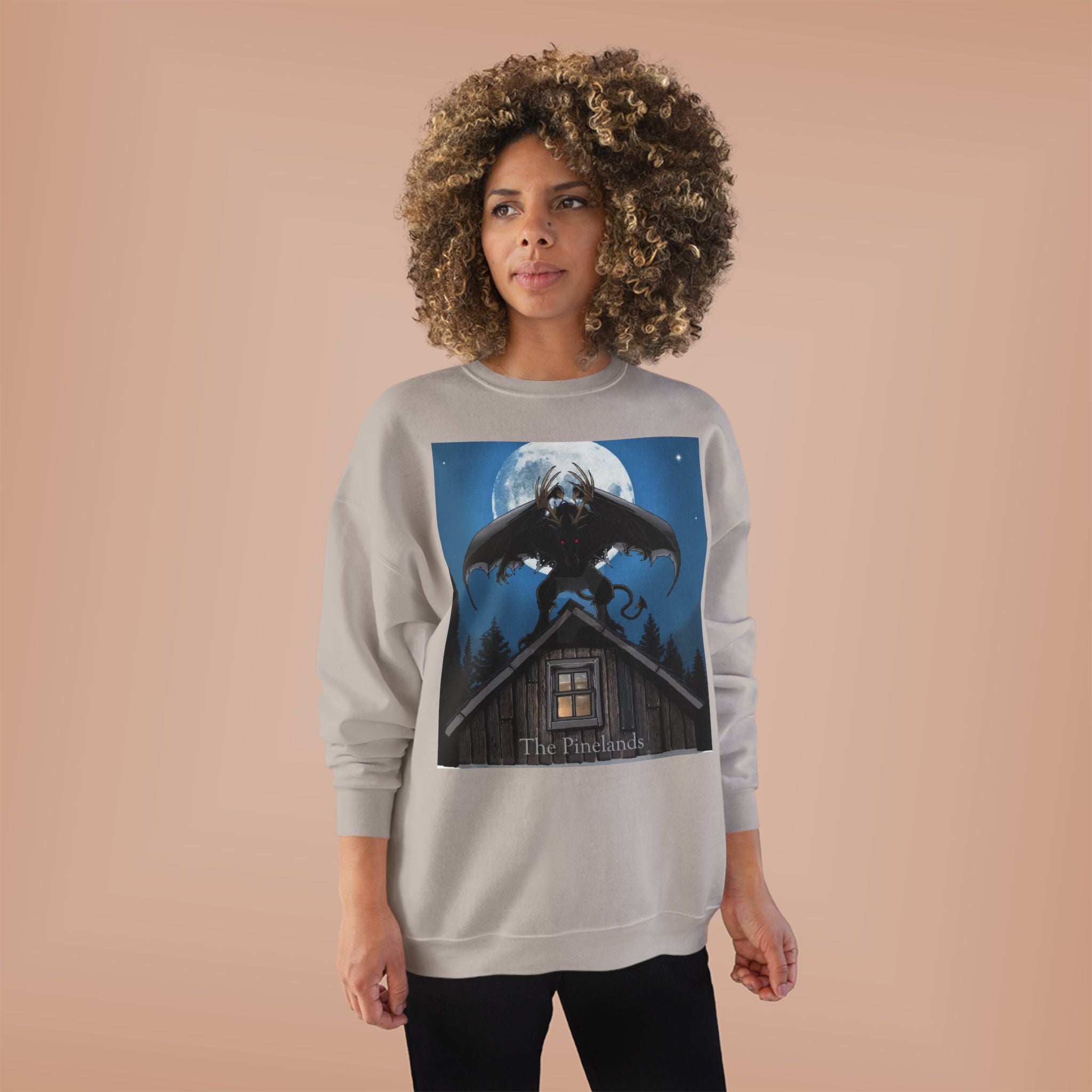 Werewolf Moon Crewneck Sweatshirt — Night Forest Horror Graphic