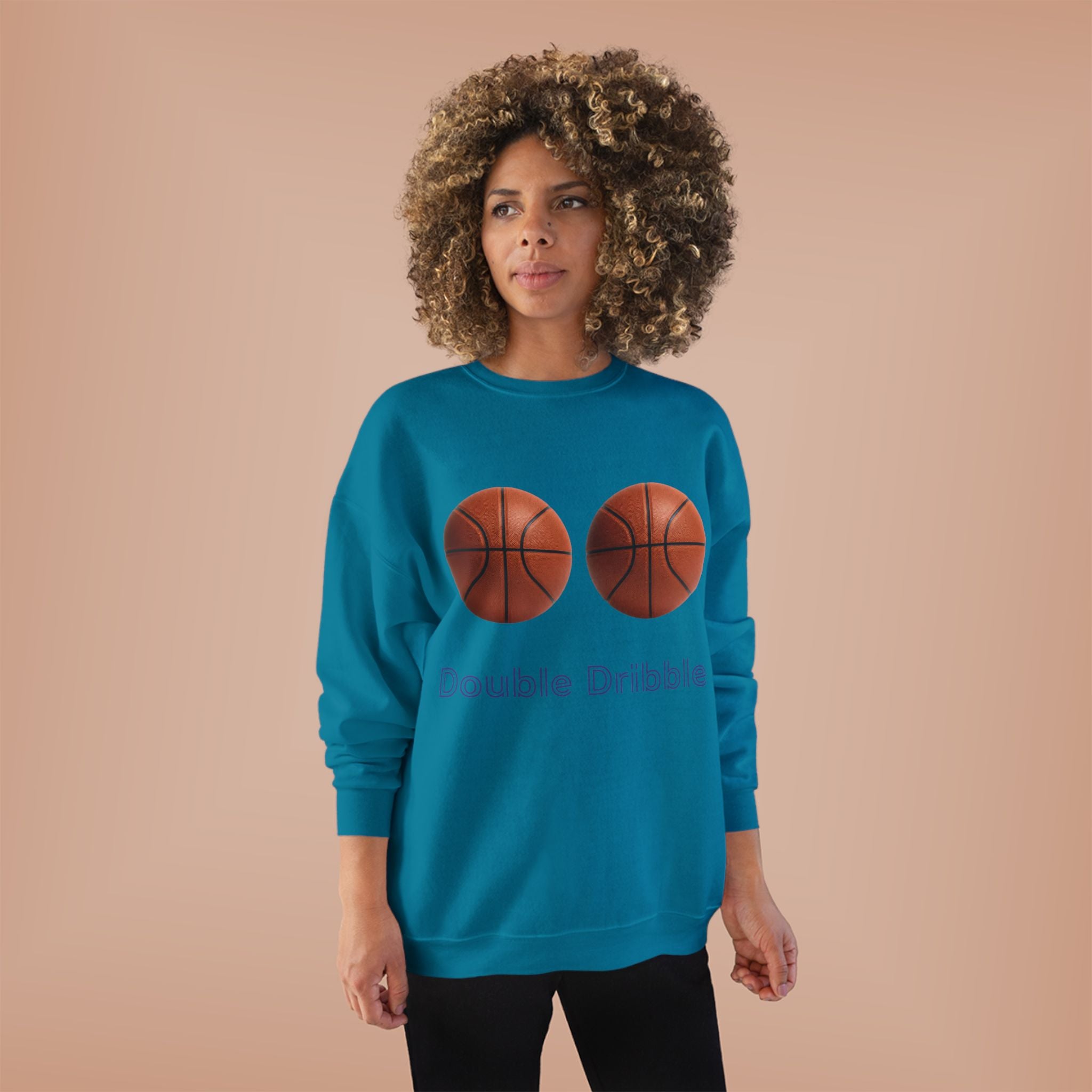 Crewneck Sweatshirt — "Double Dribble" Basketball Graphic