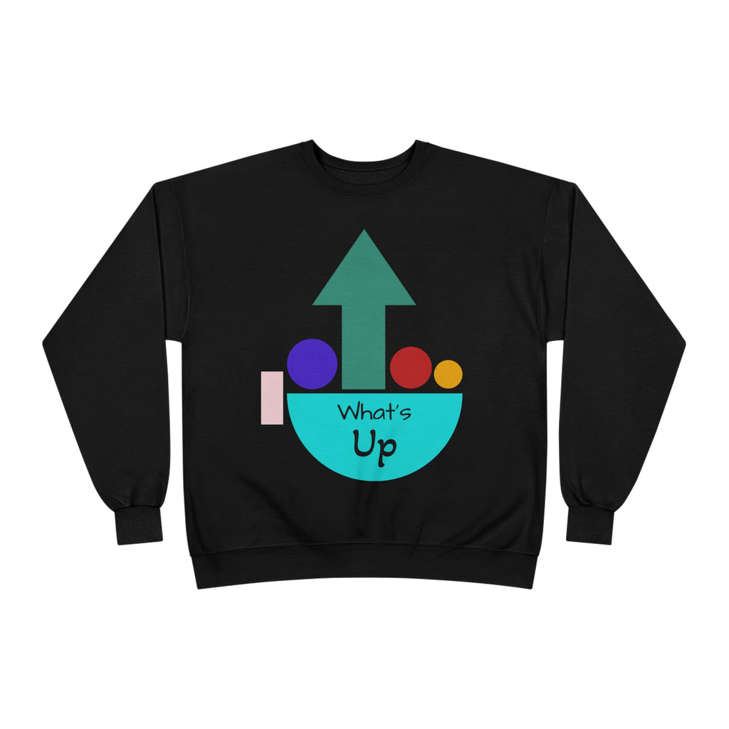 What's Up Arrow Crewneck Sweatshirt — Playful Graphic Pullover
