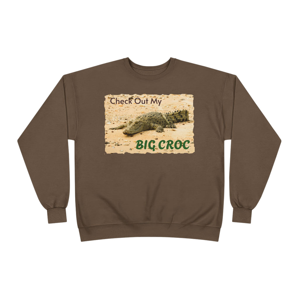 Crocodile Graphic Sweatshirt — "Check Out My Big Croc" Vintage Beach Vibe