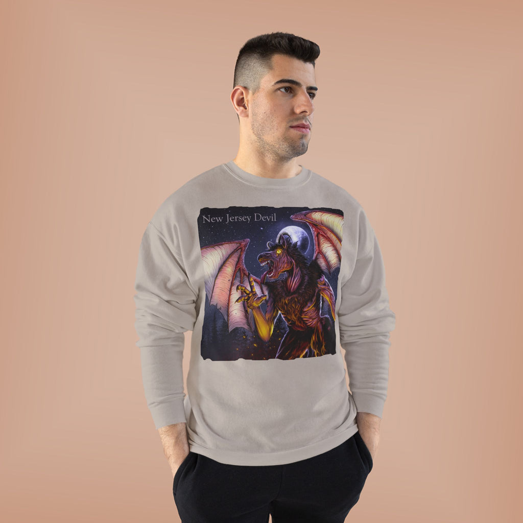Dragon Graphic Sweatshirt — "New Jersey Dad" Fantasy Winged Creature Crewneck
