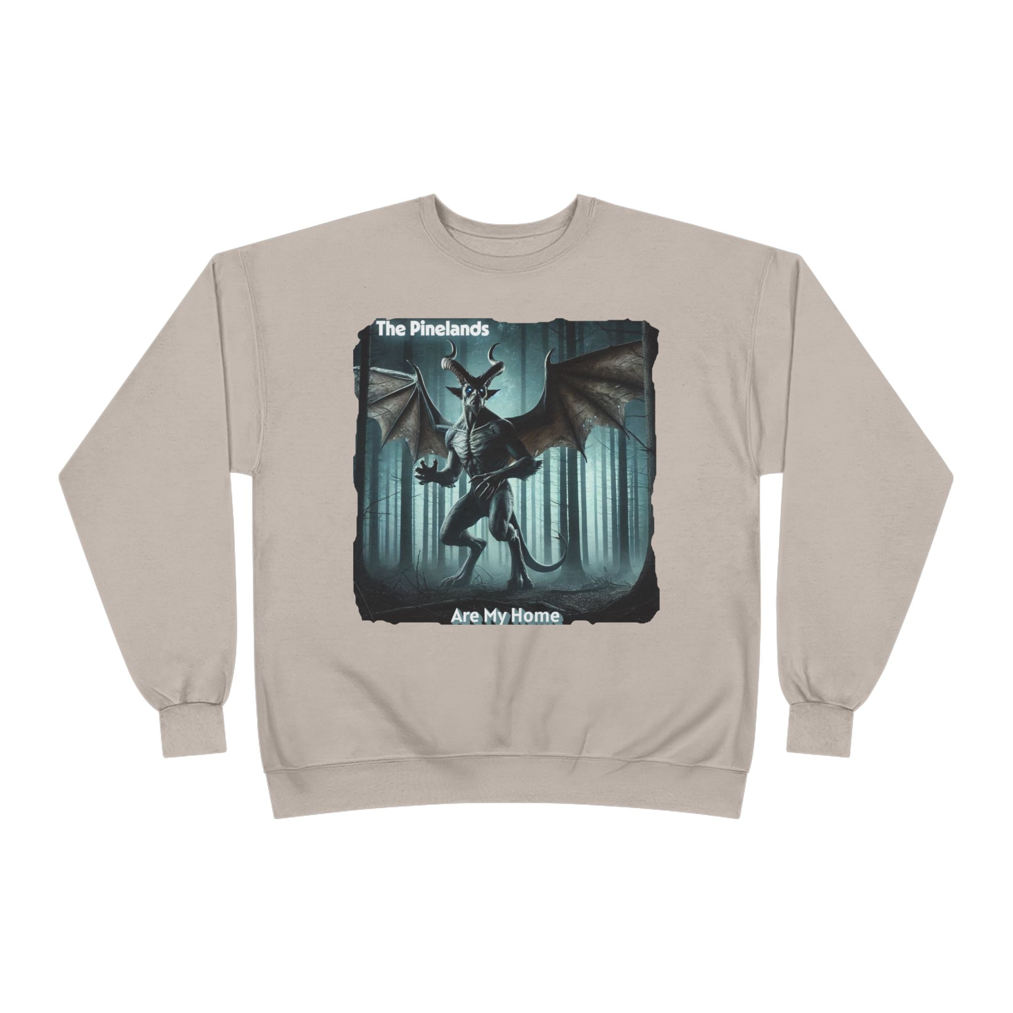 Pine Lands Dragon Crewneck Sweatshirt — "The Pinelands Are My Home" Forest Fantasy Pullover